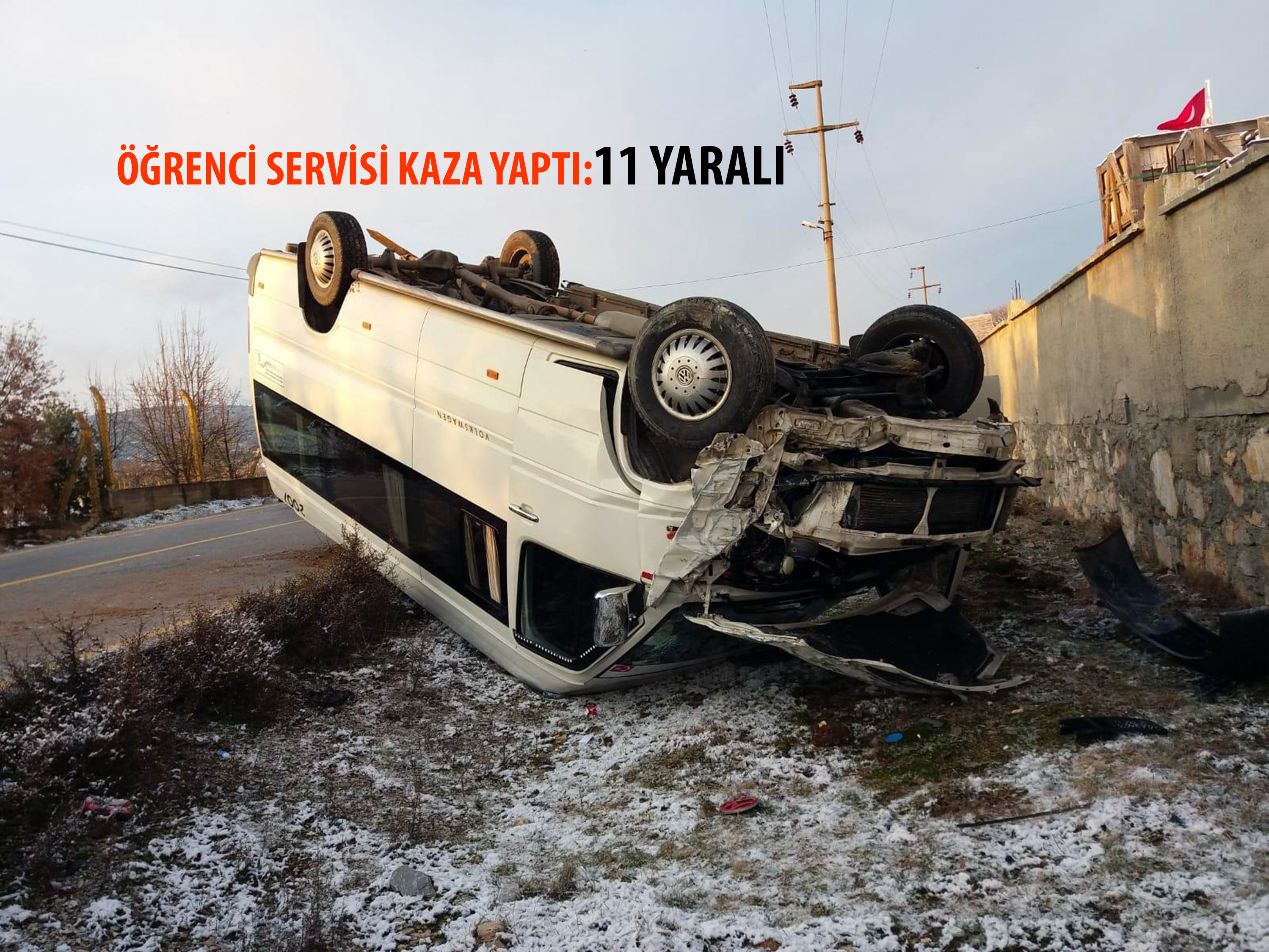 Öğrenci Servisi Kaza Yaptı: 11 Yaralı 