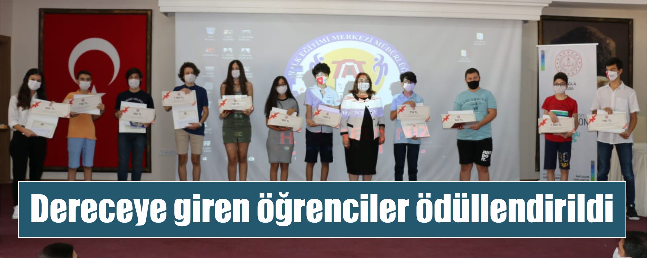 Dereceye giren öğrenciler ödüllendirildi