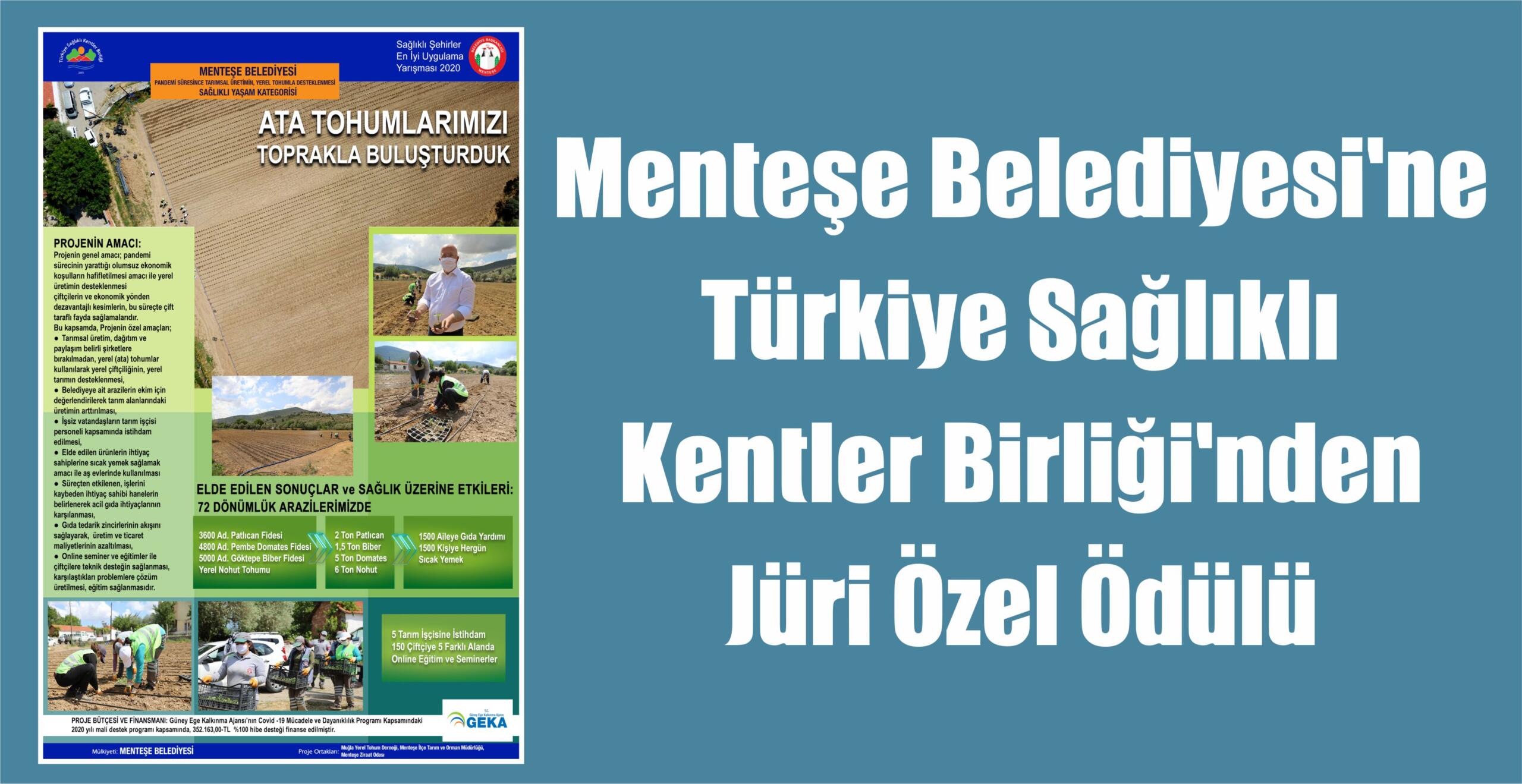 Menteşe Belediyesi’ne Türkiye Sağlıklı Kentler Birliği’nden Jüri Özel Ödülü