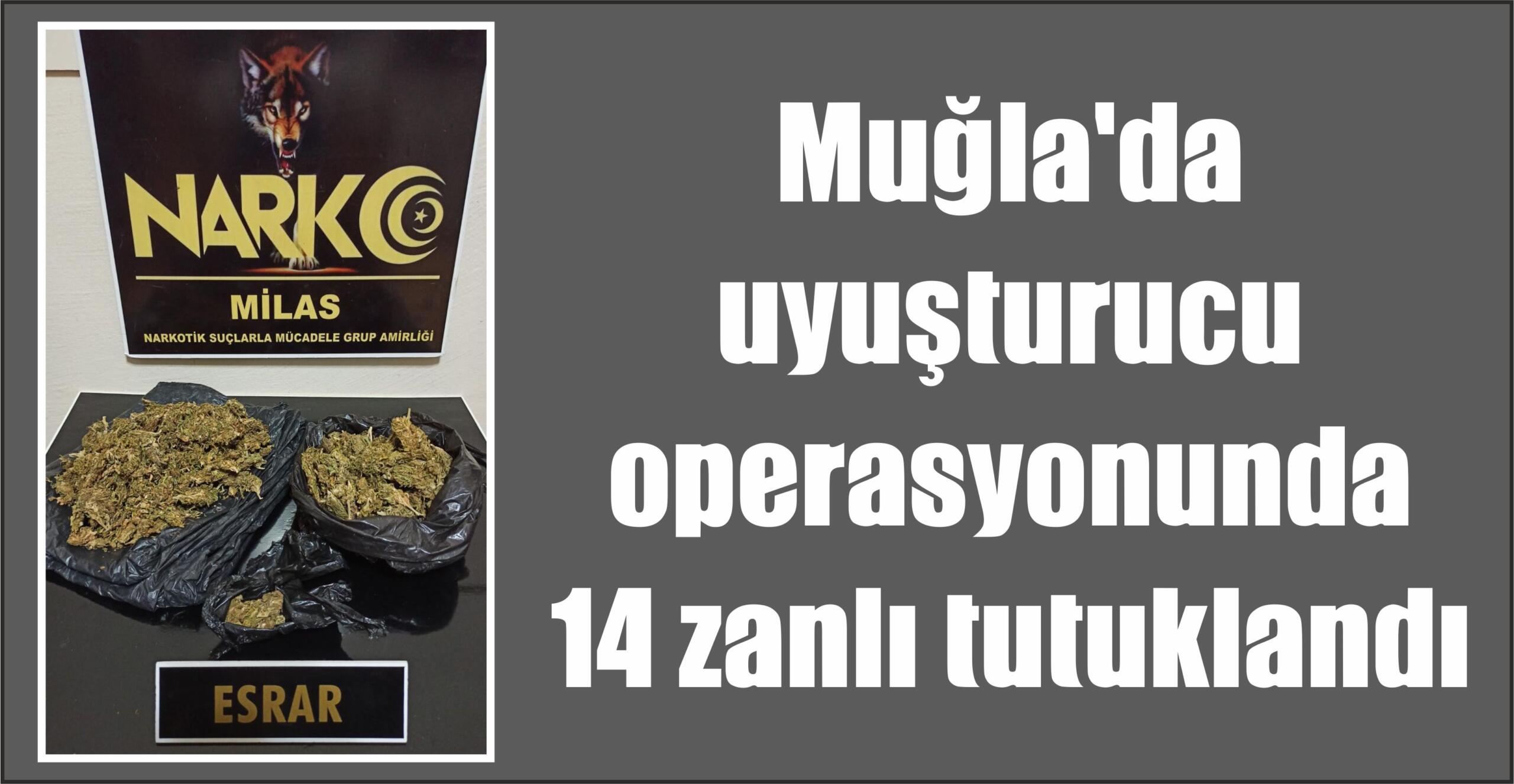 Muğla'da uyuşturucu operasyonunda 14 zanlı tutuklandı