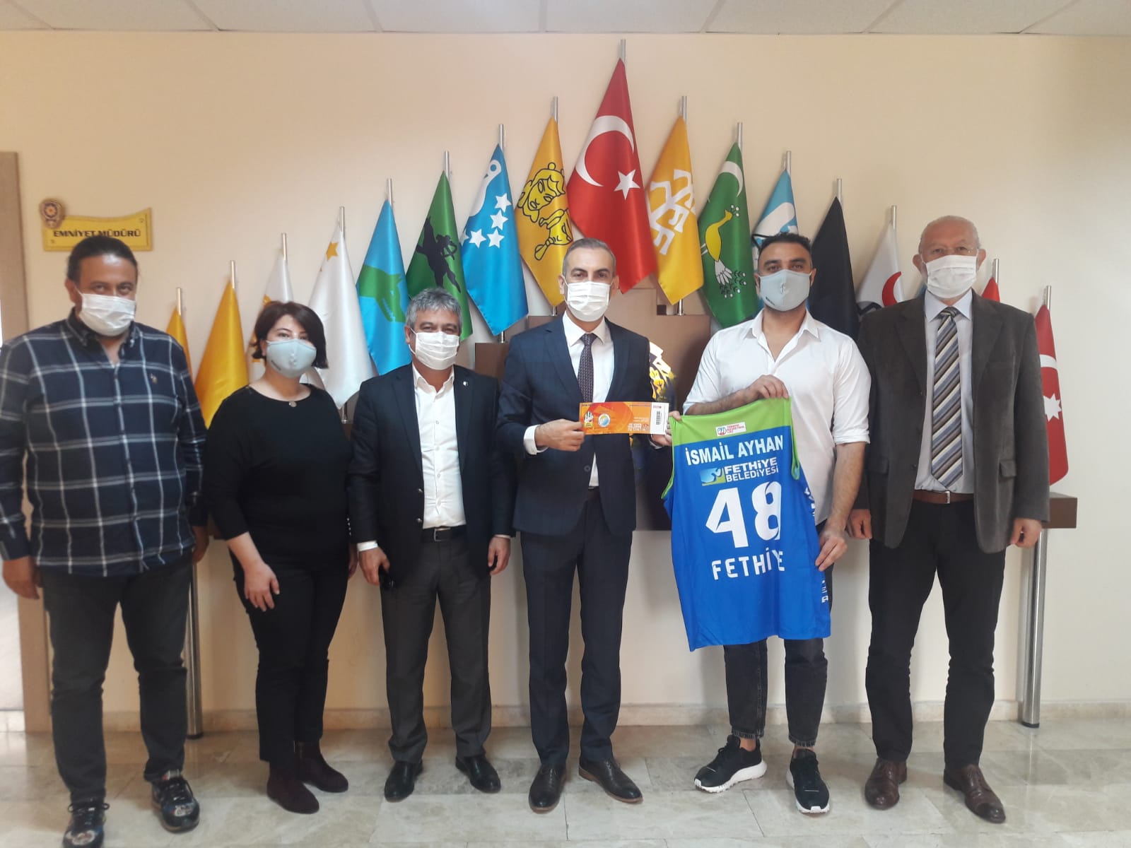 LH Fethiye Belediyespor yönetiminden İlçe Emniyet Müdürü Ayhan'a ziyaret