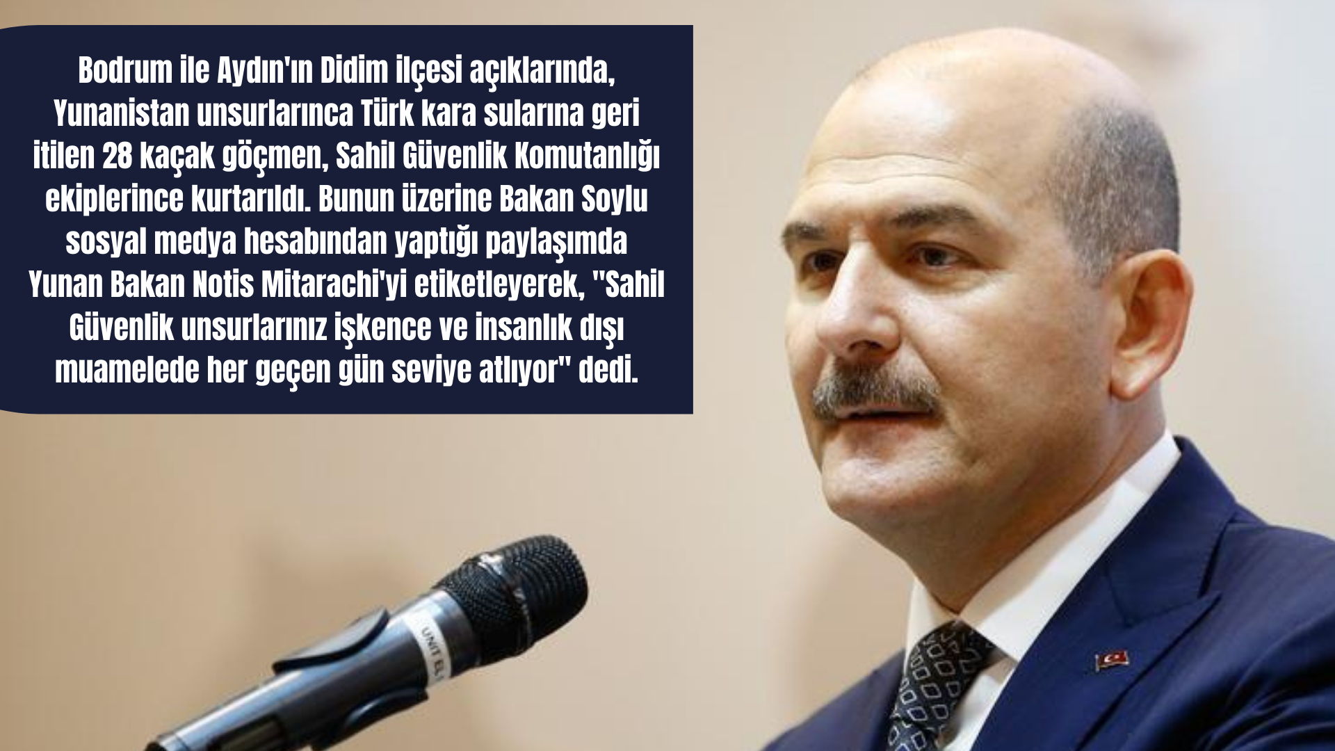 Bakan Soylu, Yunan Bakanı etiketleyerek paylaşım yaptı