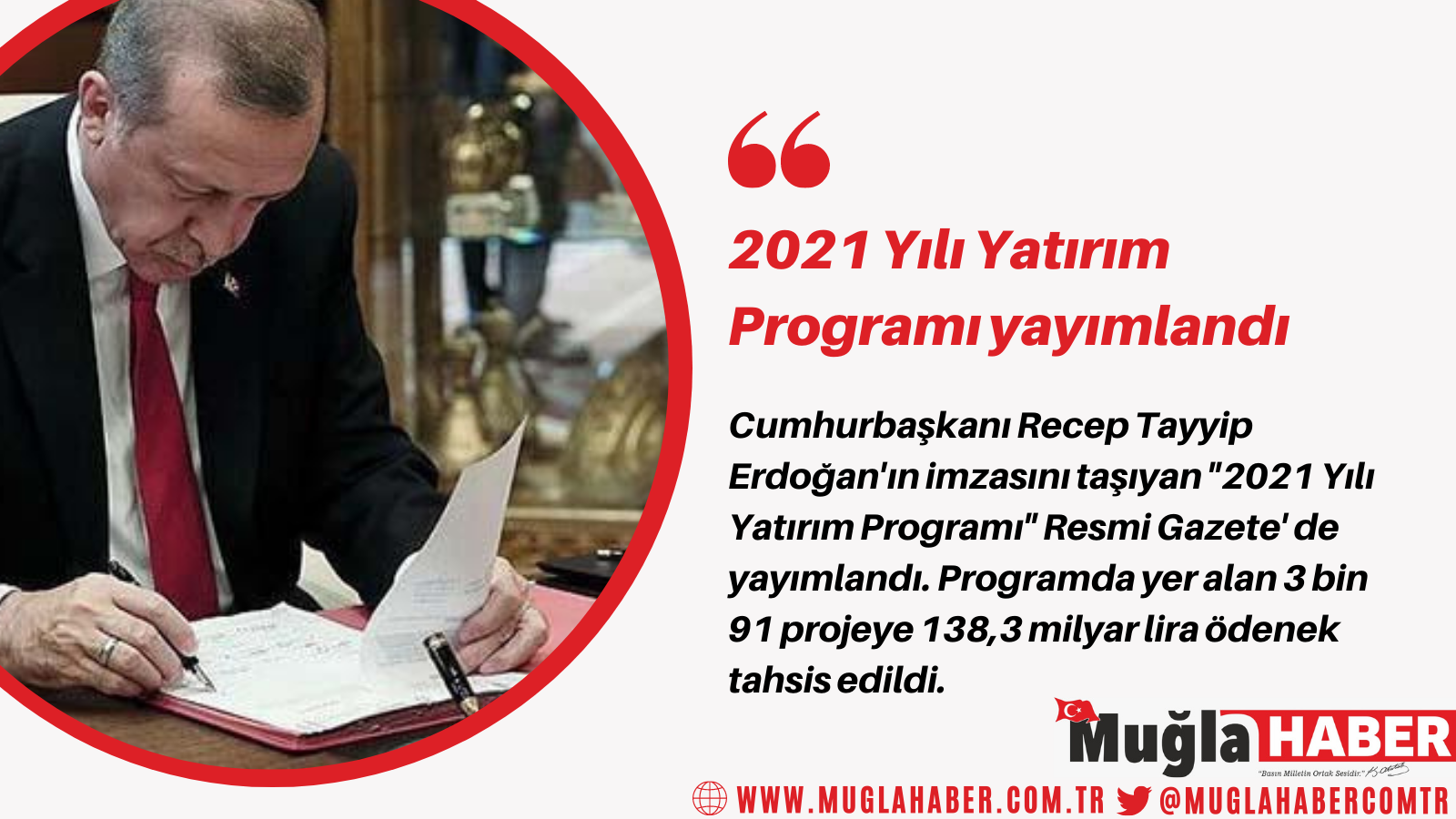 2021 Yılı Yatırım Programı yayımlandı