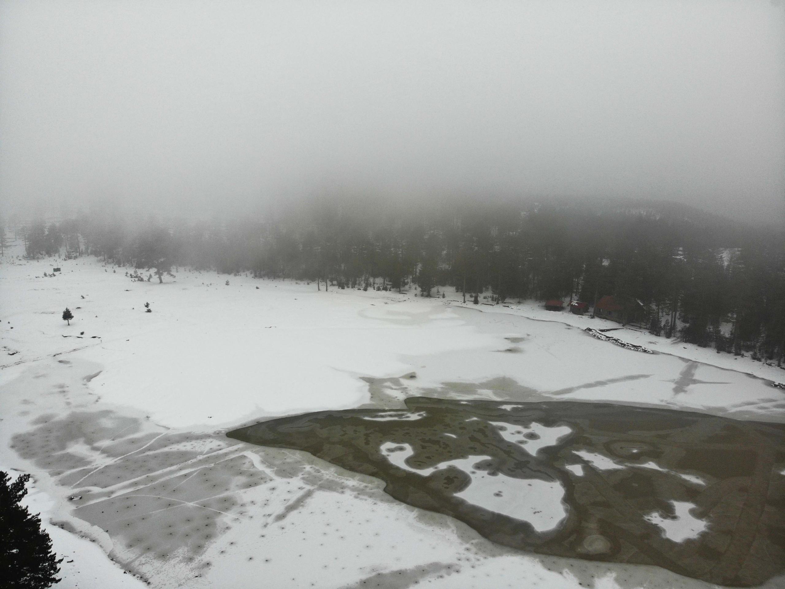 Köyceğiz'deki Gökçeova Göleti buz tuttu