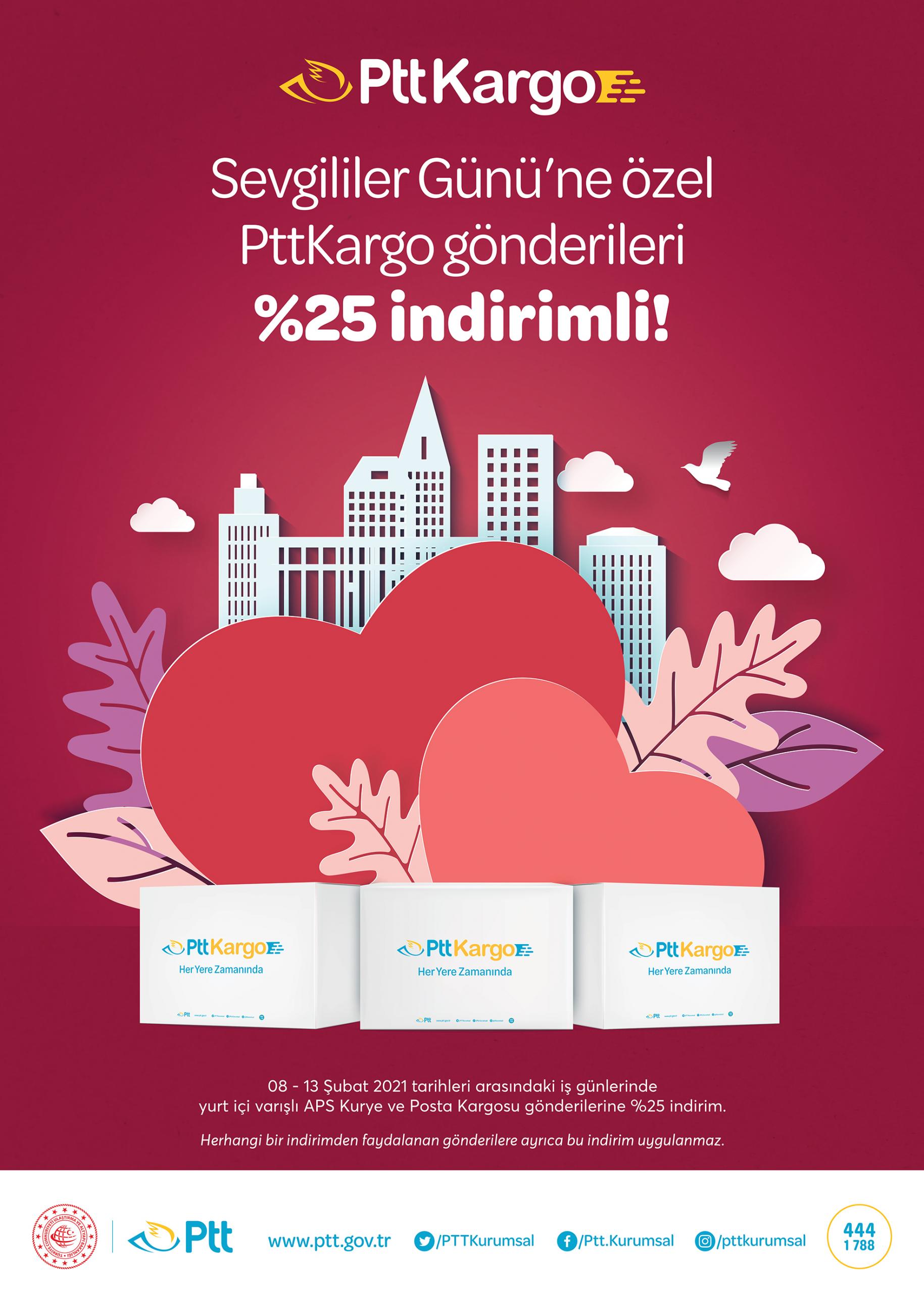 PTT’DEN 14 ŞUBAT’TA ÖZEL İNDİRİM