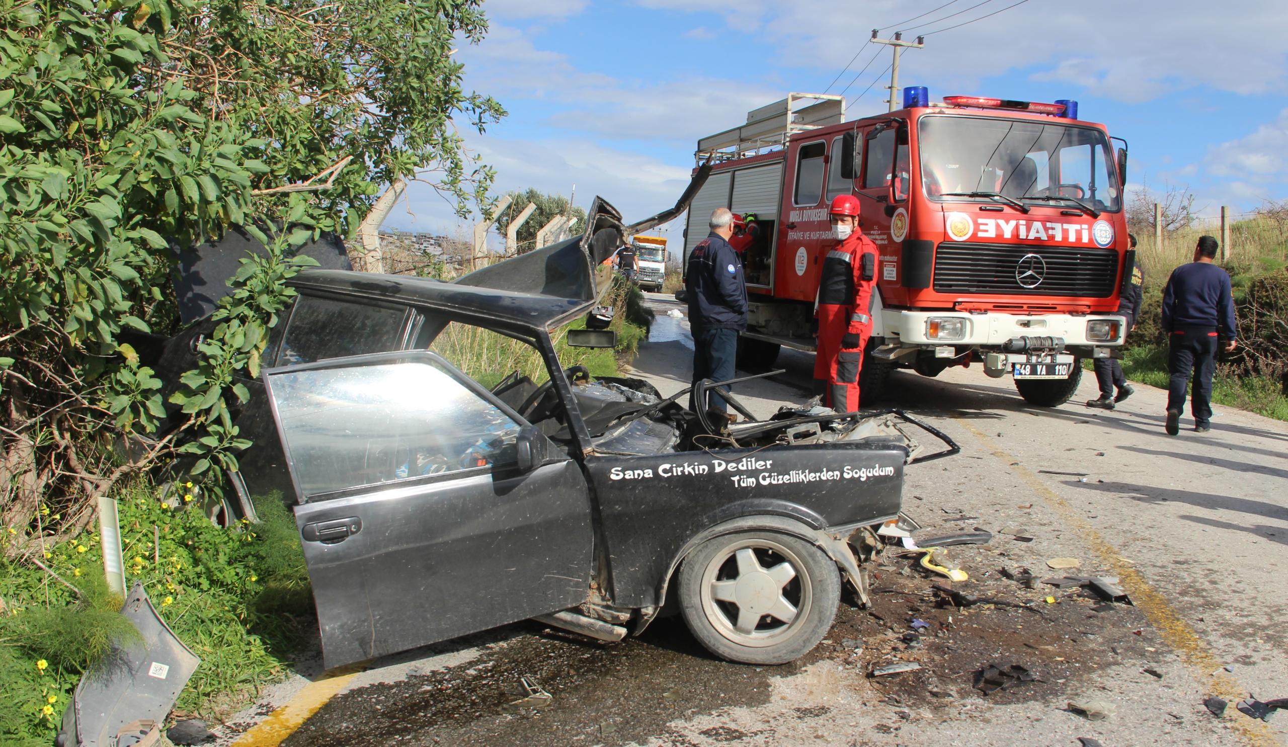 kamyonla otomobilin çarpışması sonucu 2 kişi yaralandı