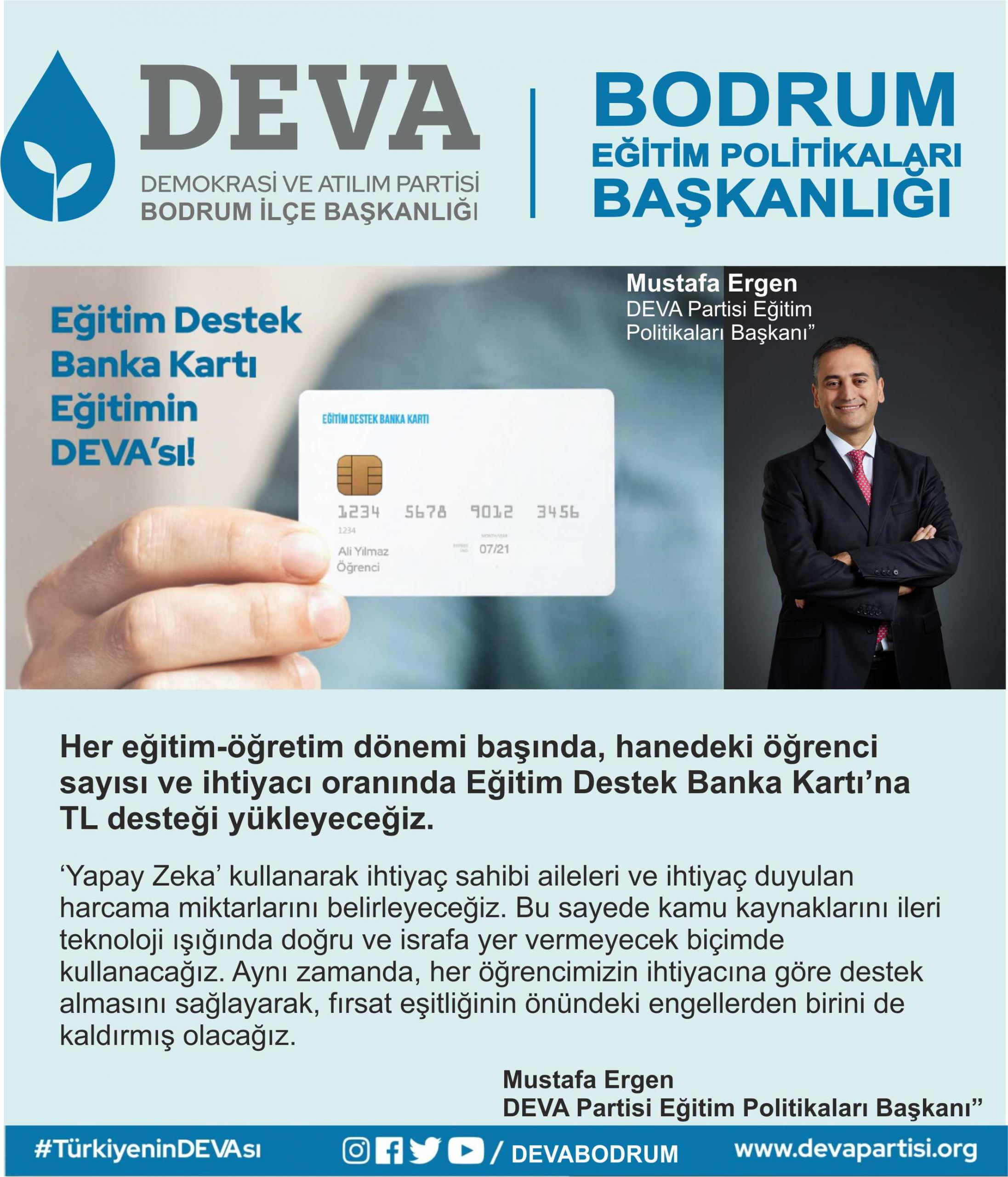 Deva Bodrum’dan Eğitim Destek Banka Kartı