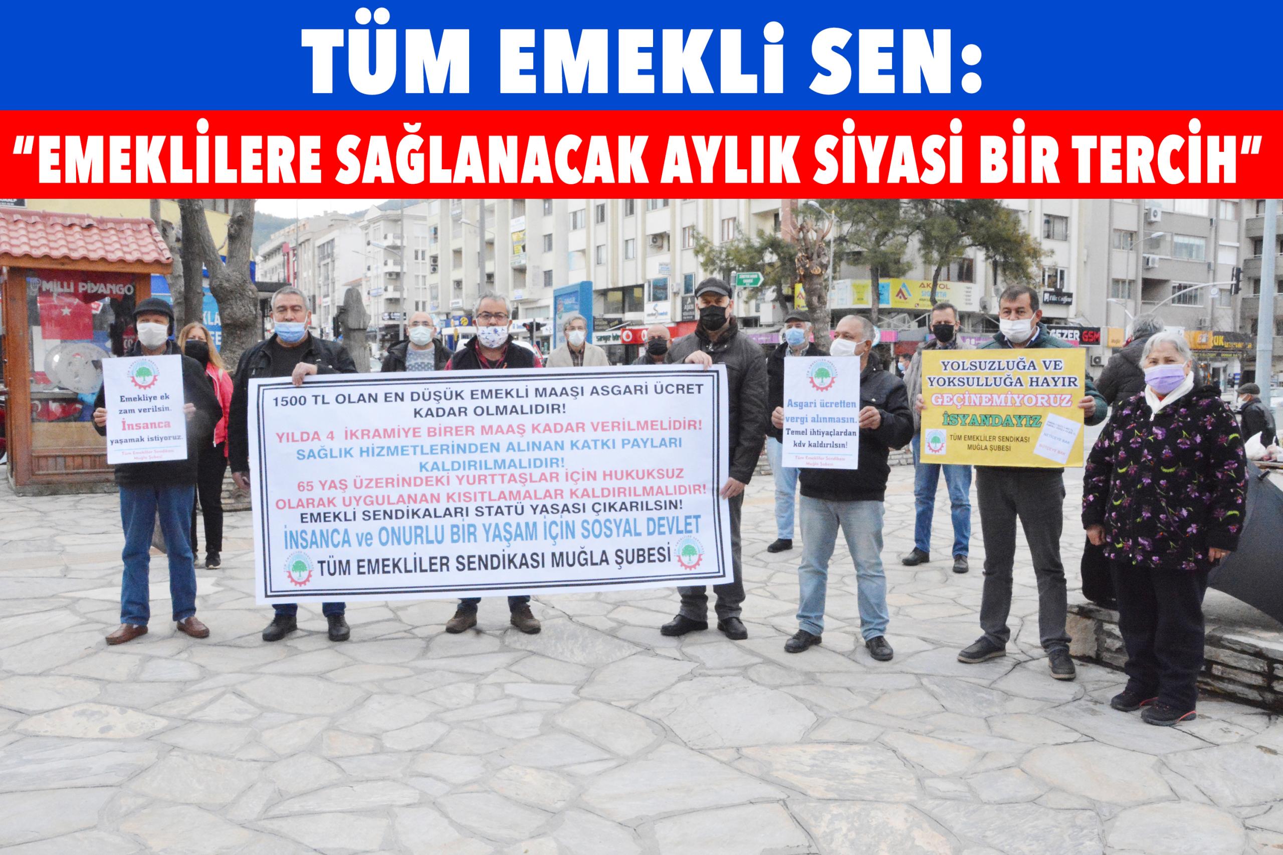 Tüm Emekli Sen:  “Emeklilere sağlanacak aylık siyasi bir tercih”