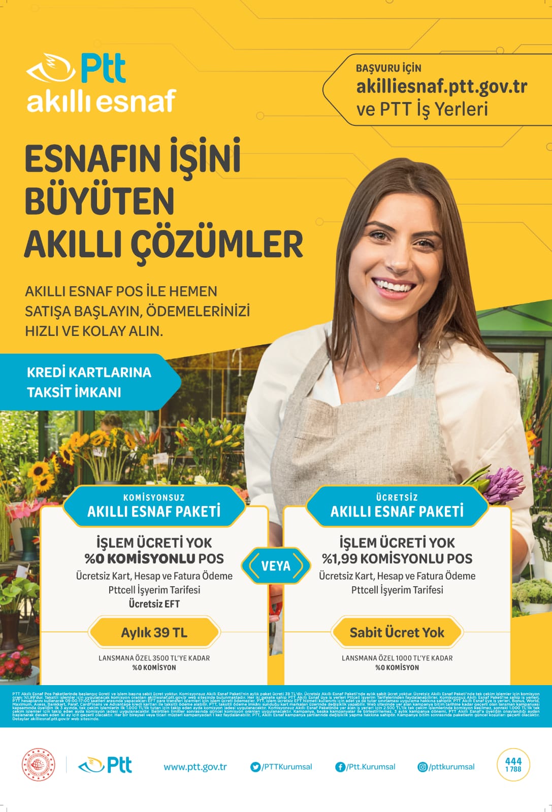 PTT AKILLI ESNAF PROJESİ HAYATA GEÇİYOR