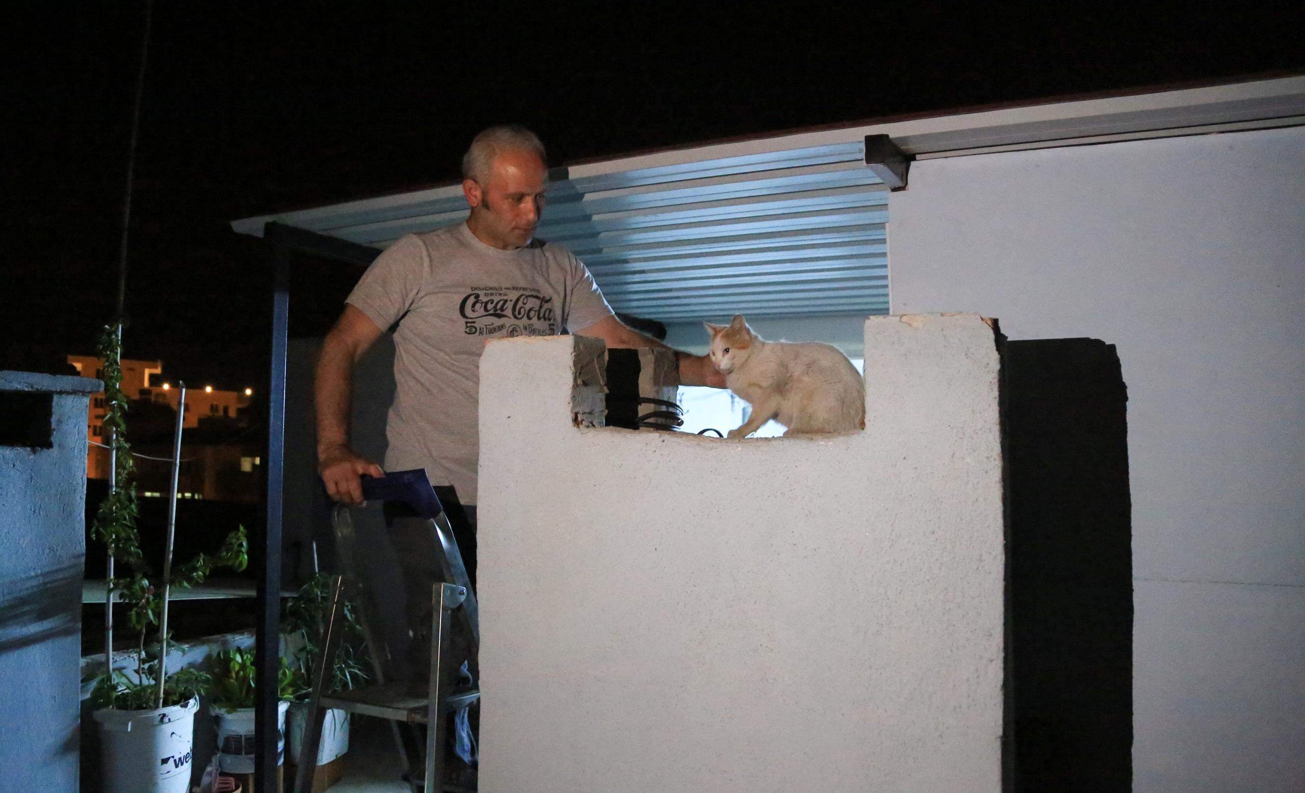 apartmanın bacasında mahsur kalan kedi yavruları kurtarıldı