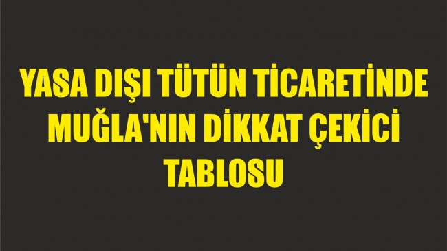 YASA DIŞI TÜTÜN TİCARETİNDE MUĞLA’NIN DİKKAT ÇEKİCİ TABLOSU