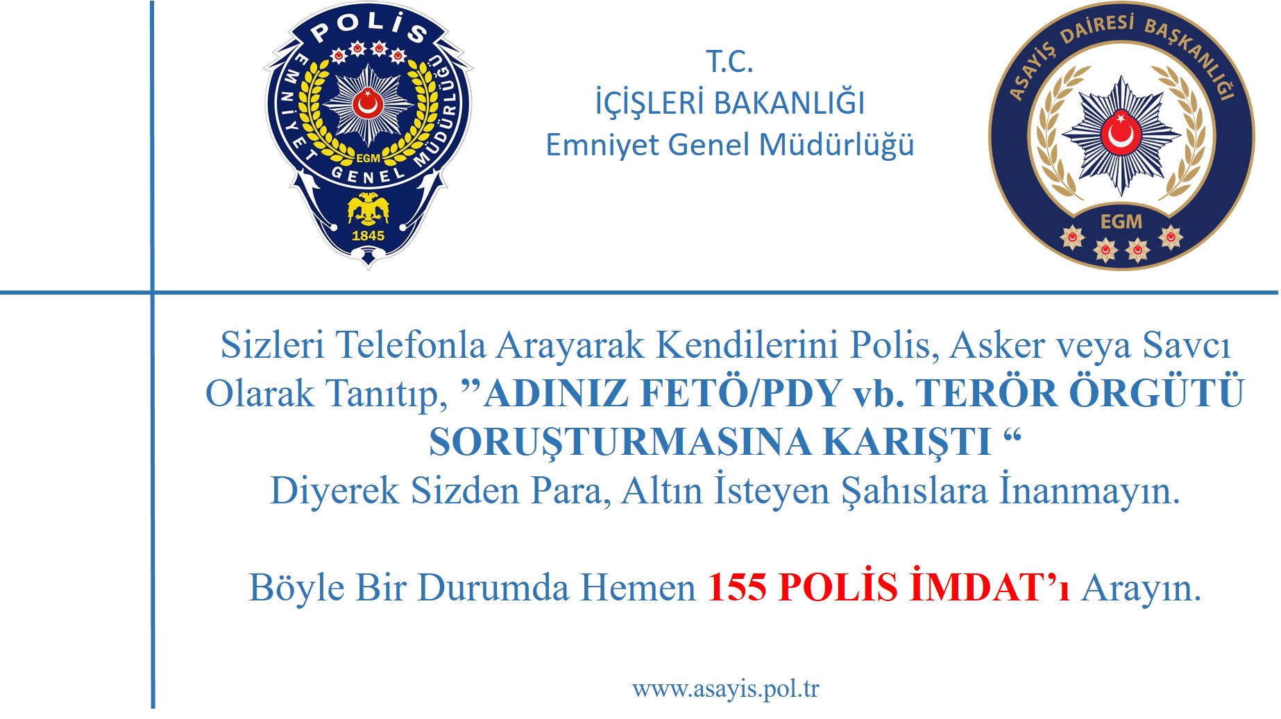 TELEFON DOLANDIRICILIĞINA DİKKAT!