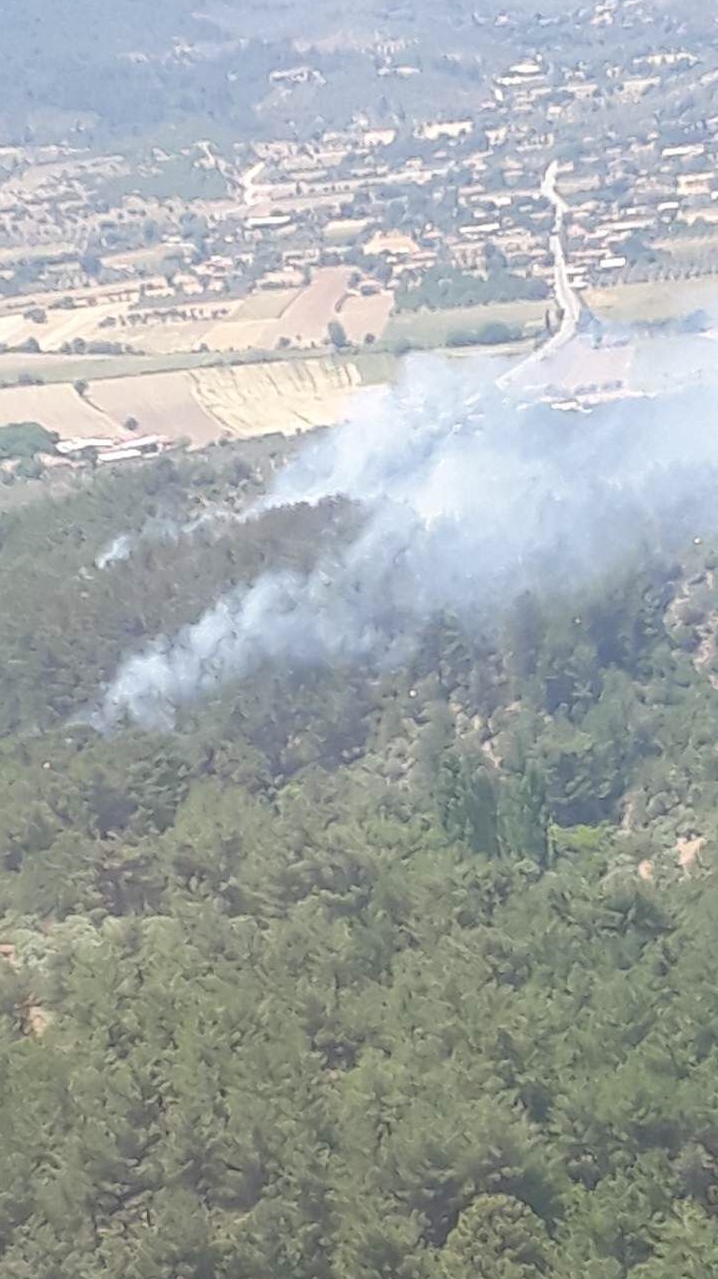 çıkan orman yangını kontrol altına alınmaya çalışılıyor