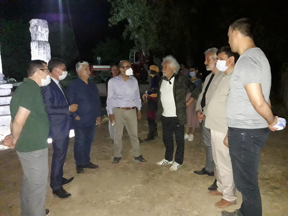 “STRATONİKEİA” ÇEKİMLERİNE KAYMAKAM VE BELEDİYE BAŞKANINDAN ZİYARET