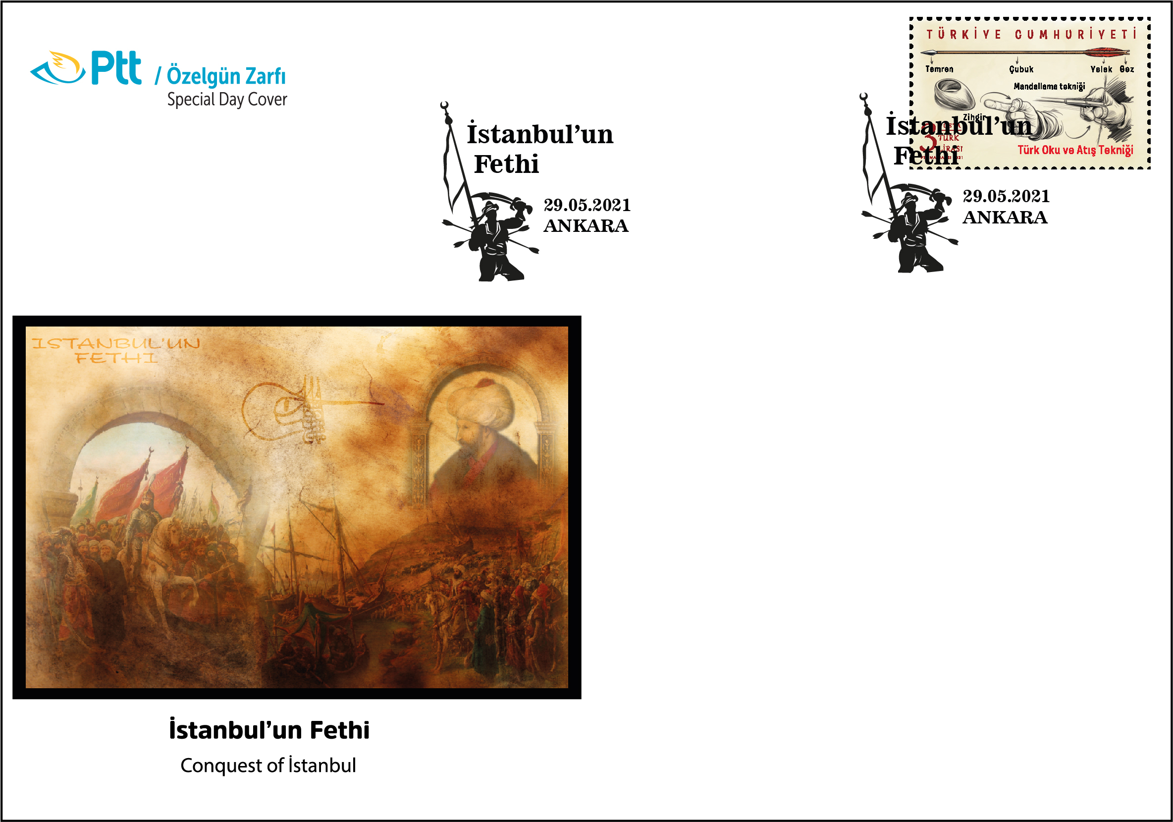 PTT’den İstanbul’un Fethi için özel gün zarfı