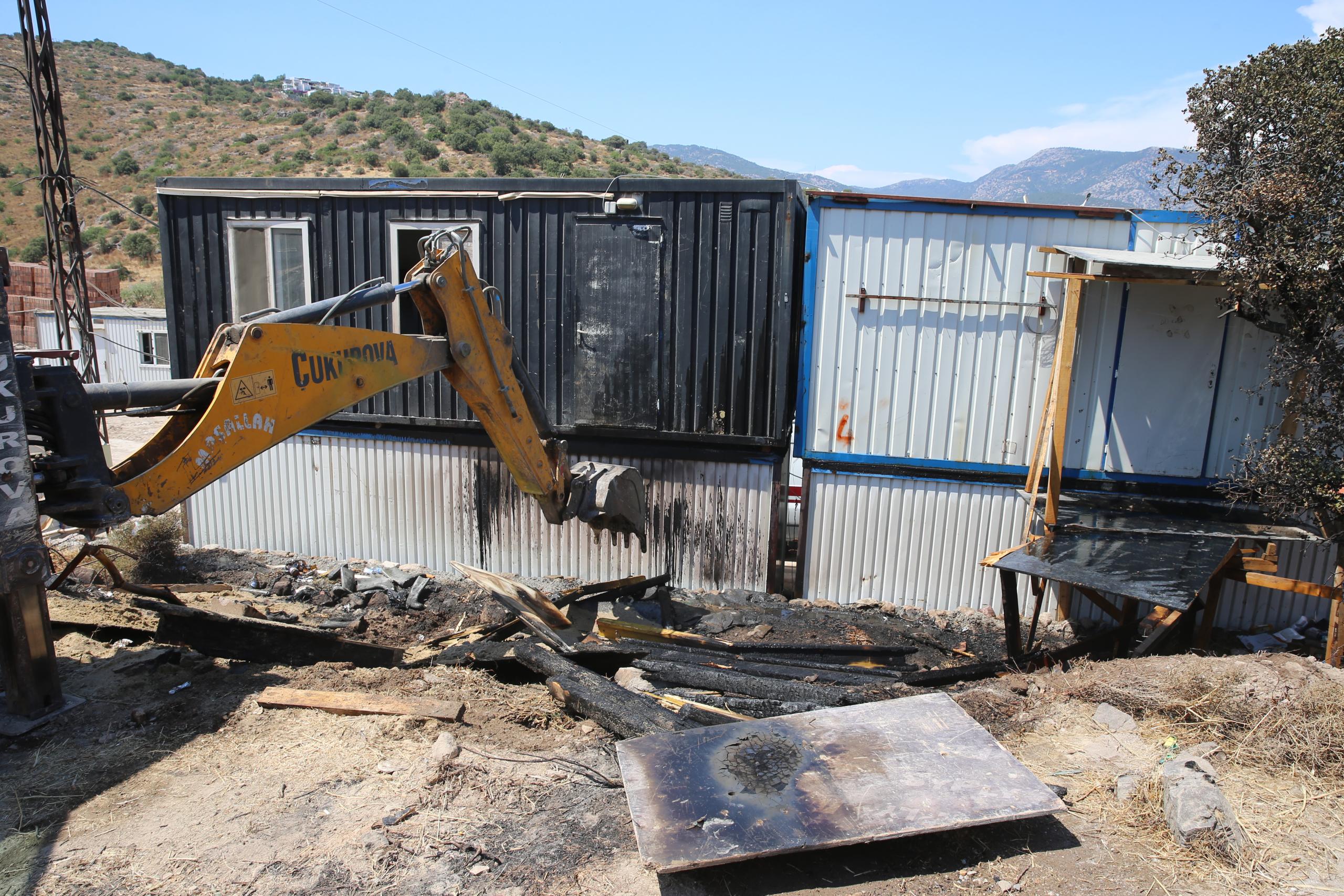 İnşaat şantiyesinde çıkan yangın söndürüldü