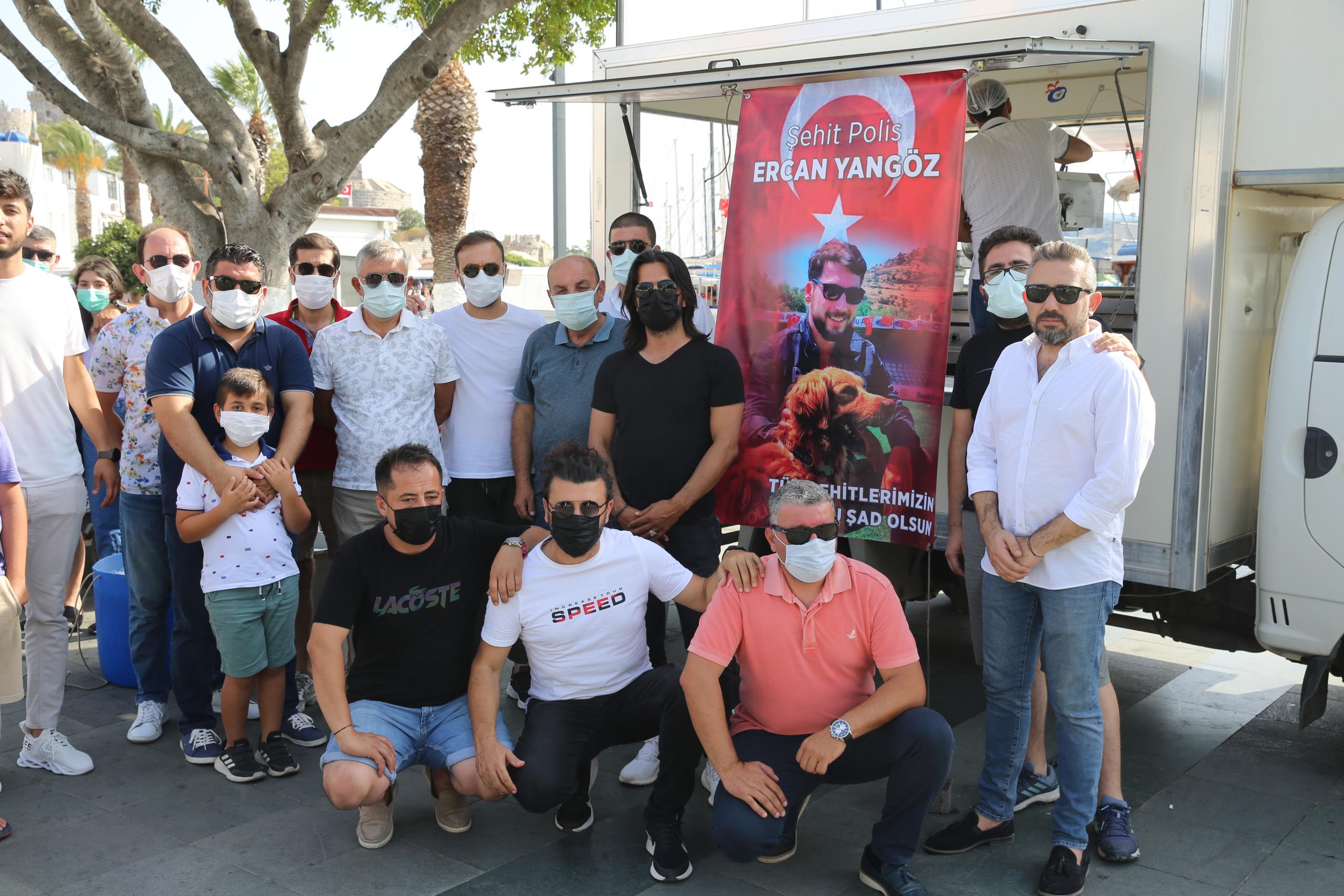 Bodrum'da şehit polis memuru Ercan Yangöz için Kur'an-ı Kerim okundu