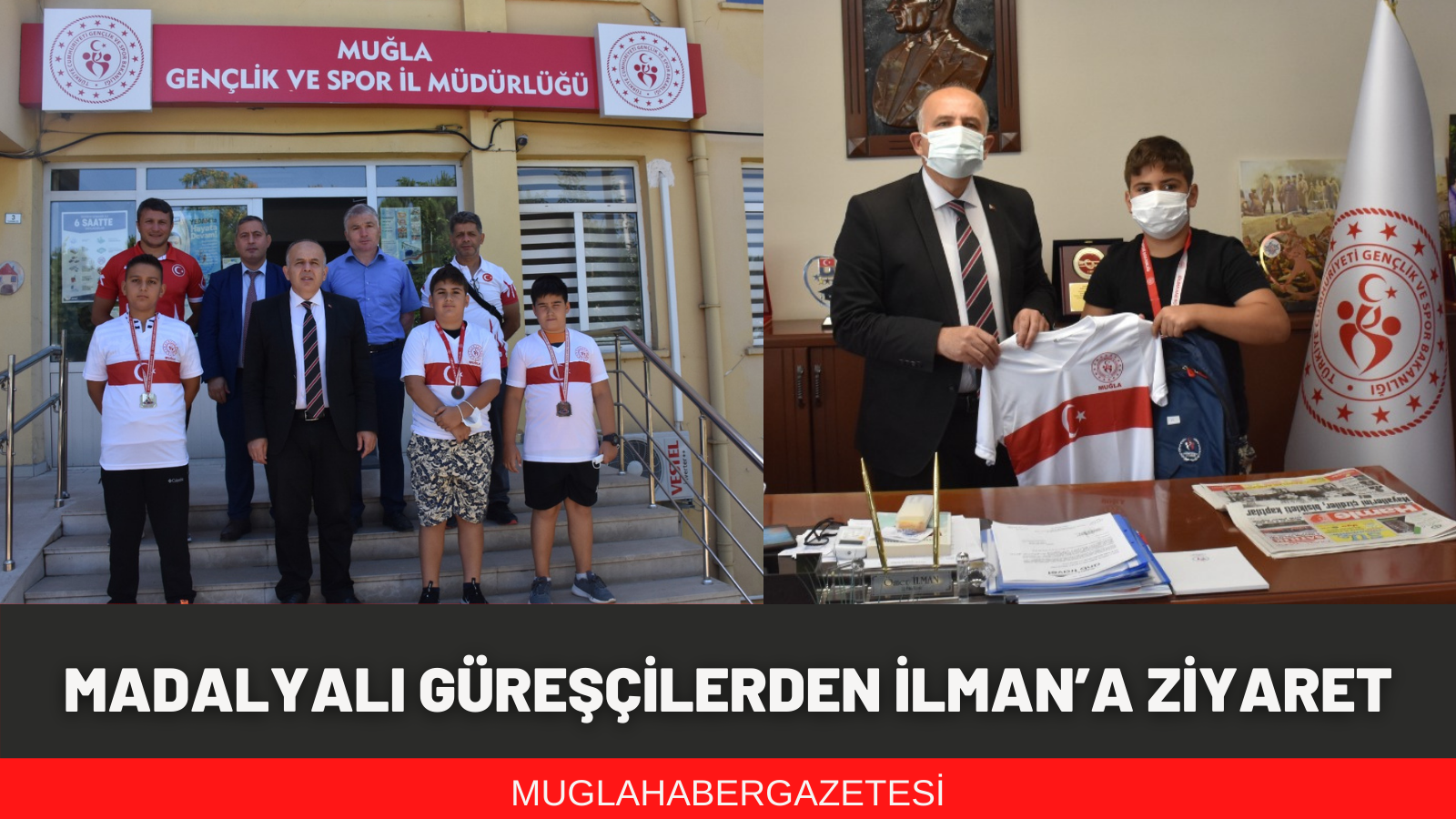 MADALYALI GÜREŞÇİLERDEN İLMAN’A ZİYARET