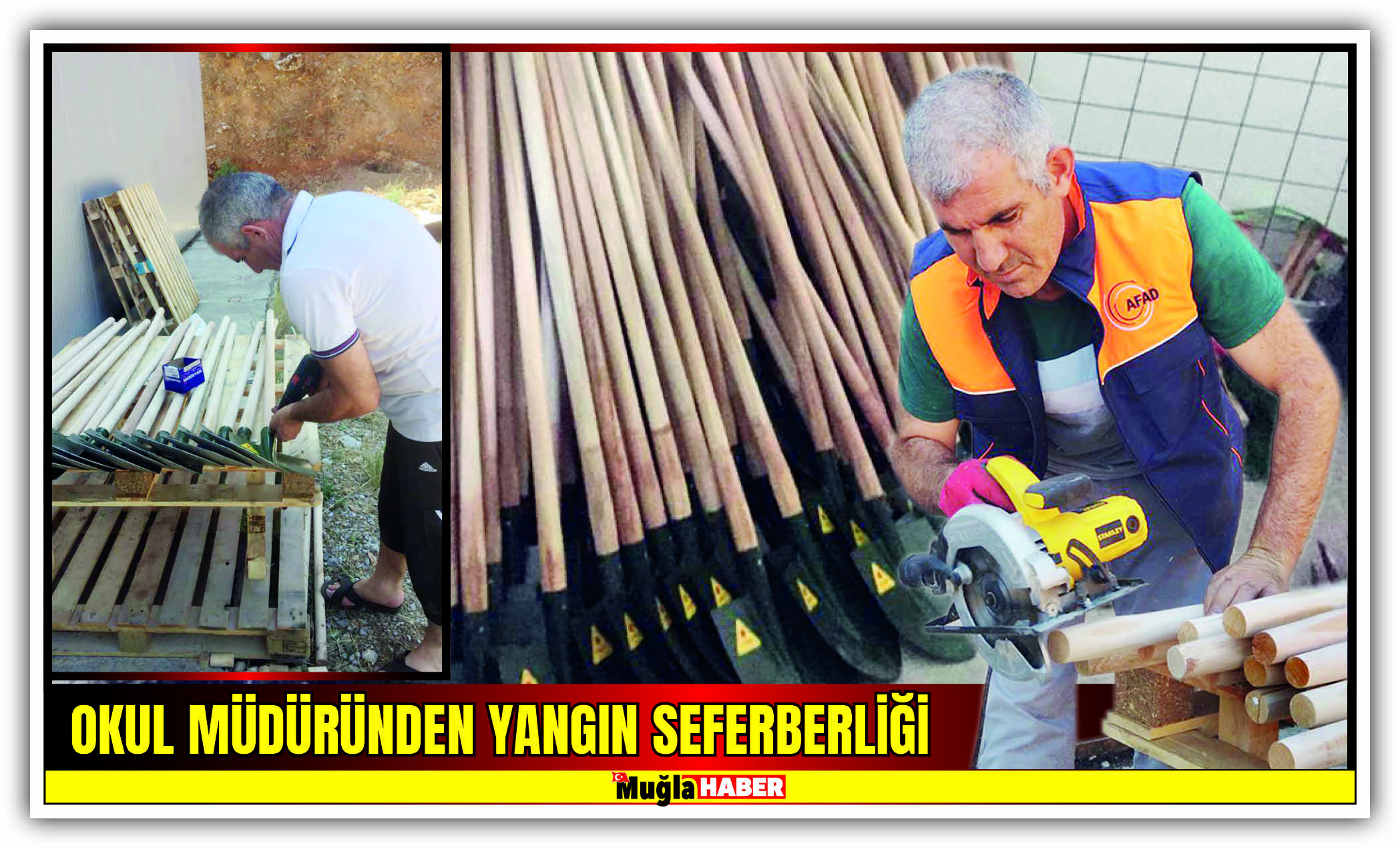 OKUL MÜDÜRÜNDEN ATÖLYESİNDE YANGIN SEFERBERLİĞİ