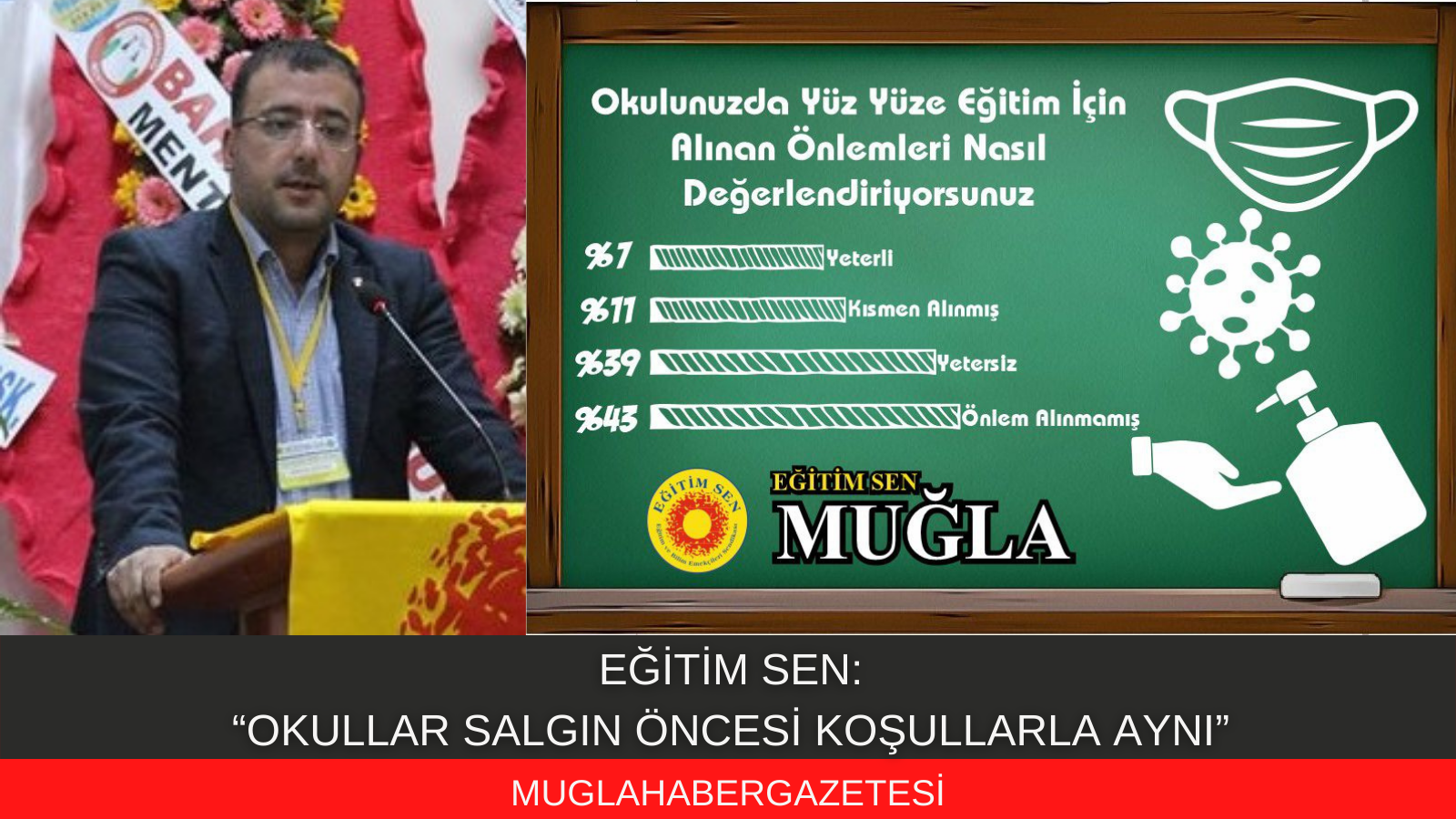 EĞİTİM SEN:  “OKULLAR SALGIN ÖNCESİ KOŞULLARLA AYNI”