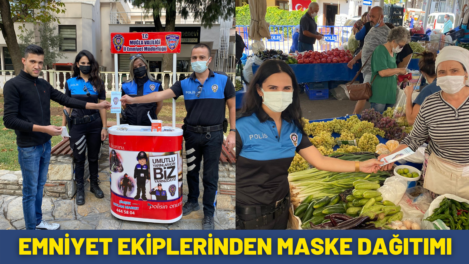 EMNİYET EKİPLERİNDEN MASKE DAĞITIMI