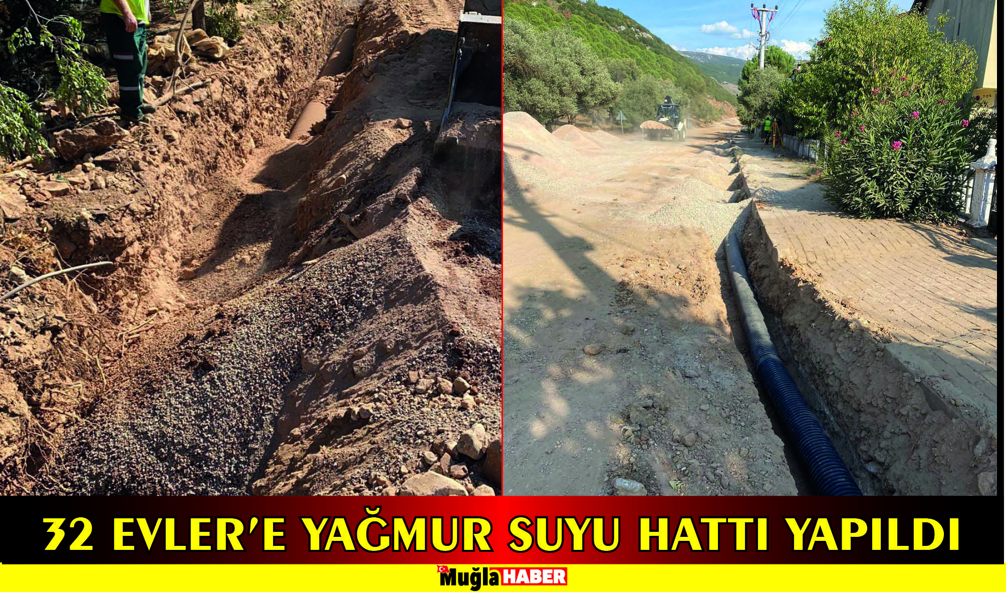 32 EVLER’E YAĞMUR SUYU HATTI YAPILDI