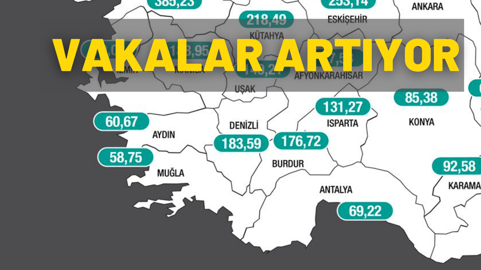 MUĞLA’NIN HAFTALIK VAKA ORANI 58,75