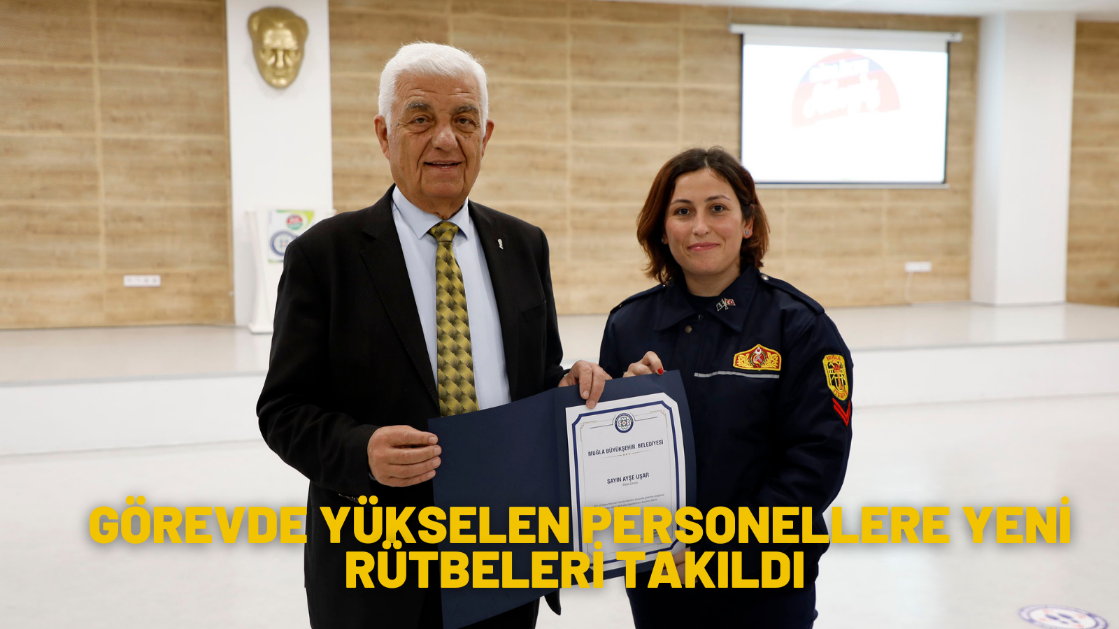 GÖREVDE YÜKSELEN PERSONELLERE YENİ RÜTBELERİ TAKILDI