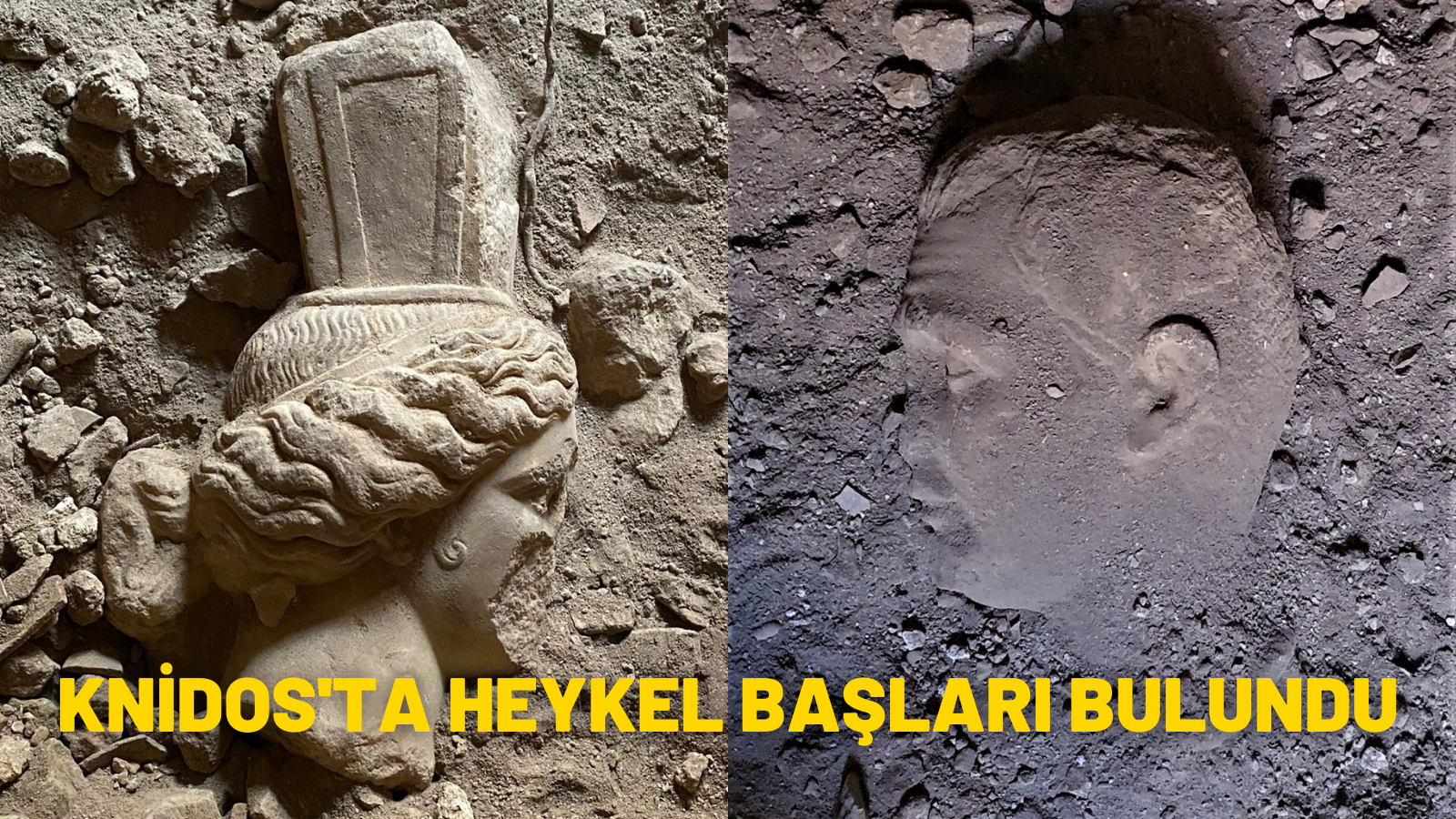 datça Knidos'ta heykel başları bulundu