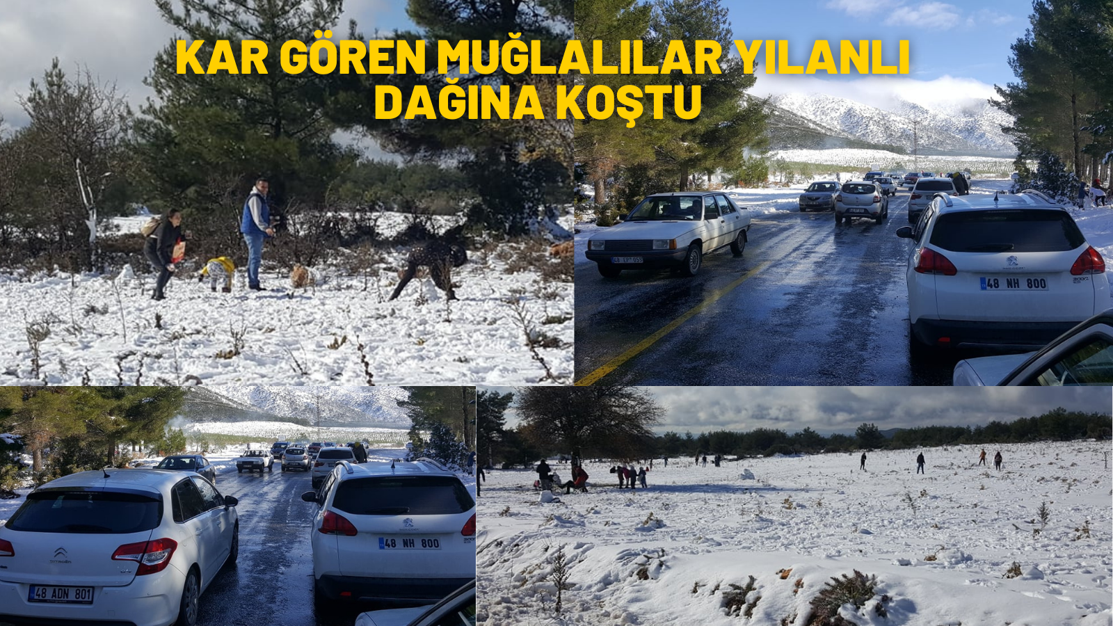 KAR GÖREN MUĞLALILAR YILANLI DAĞINA KOŞTU