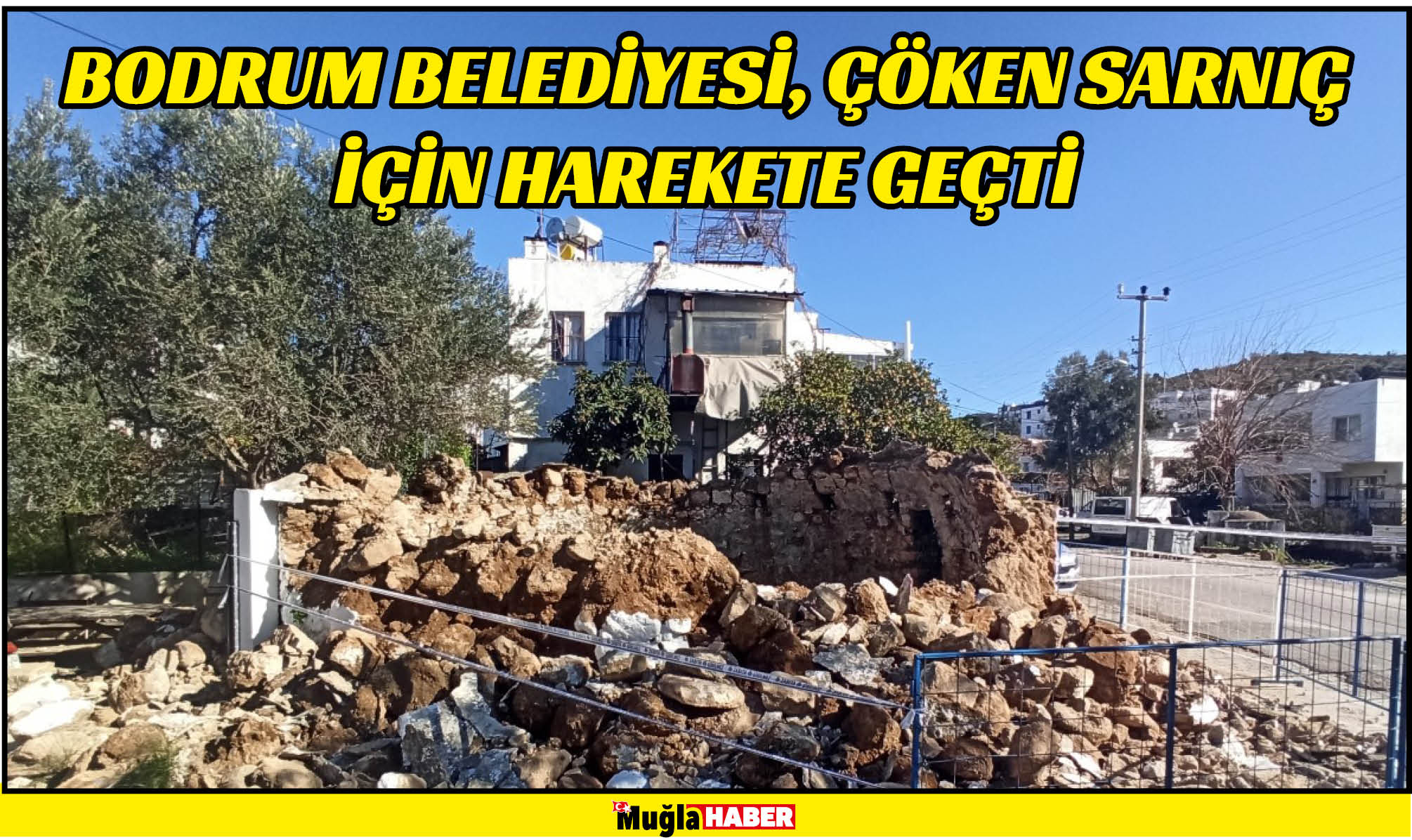 BODRUM BELEDİYESİ, ÇÖKEN SARNIÇ İÇİN HAREKETE GEÇTİ