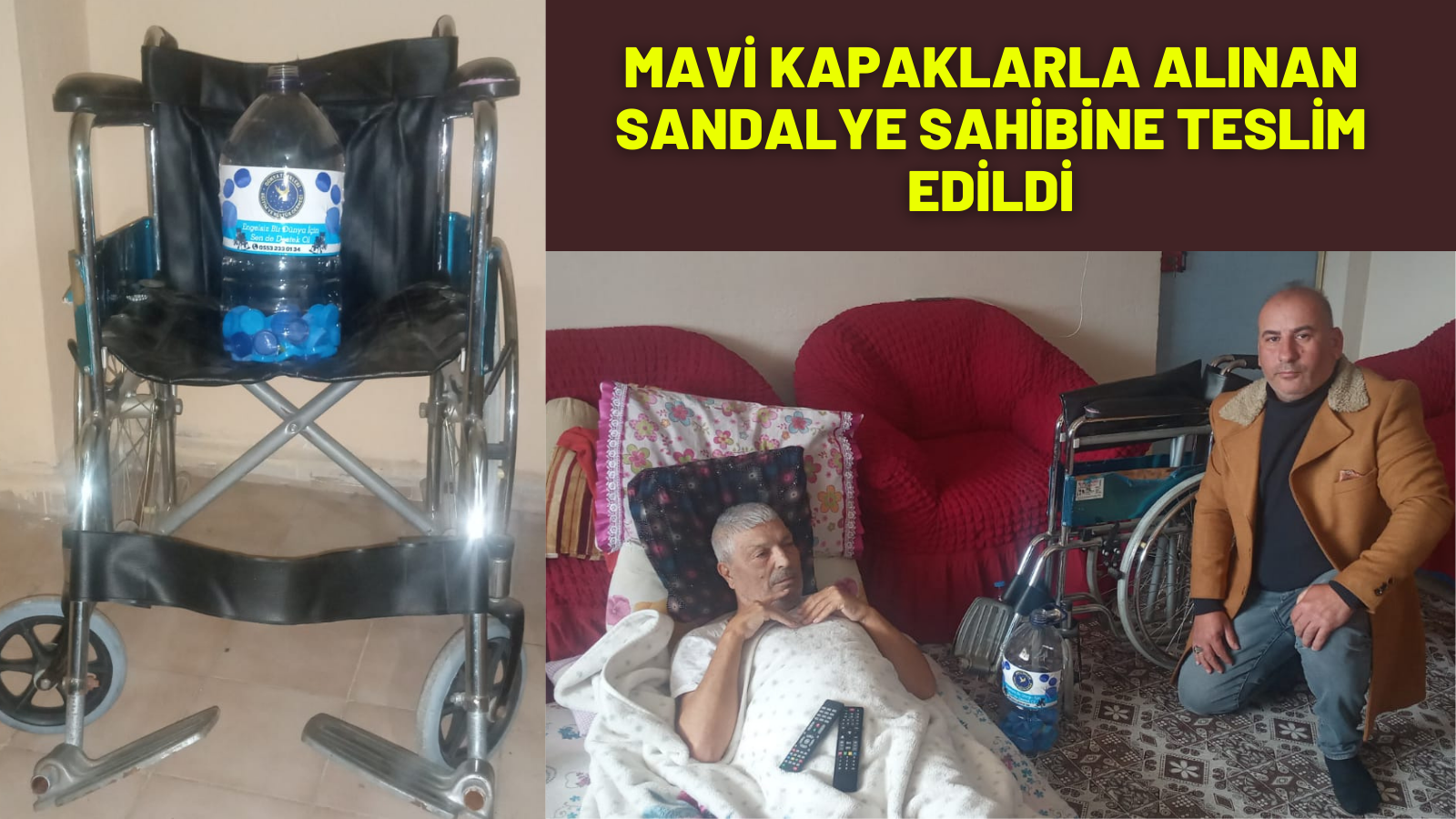 MAVİ KAPAKLARLA ALINAN SANDALYE SAHİBİNE TESLİM EDİLDİ