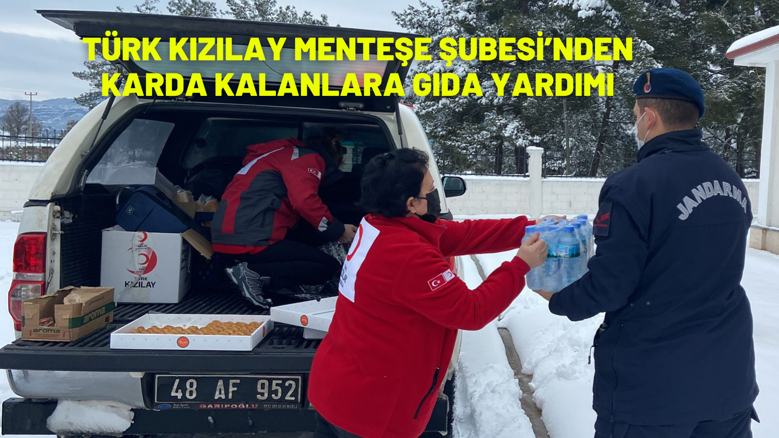 TÜRK KIZILAY MENTEŞE ŞUBESİ’NDEN KARDA KALANLARA GIDA YARDIMI