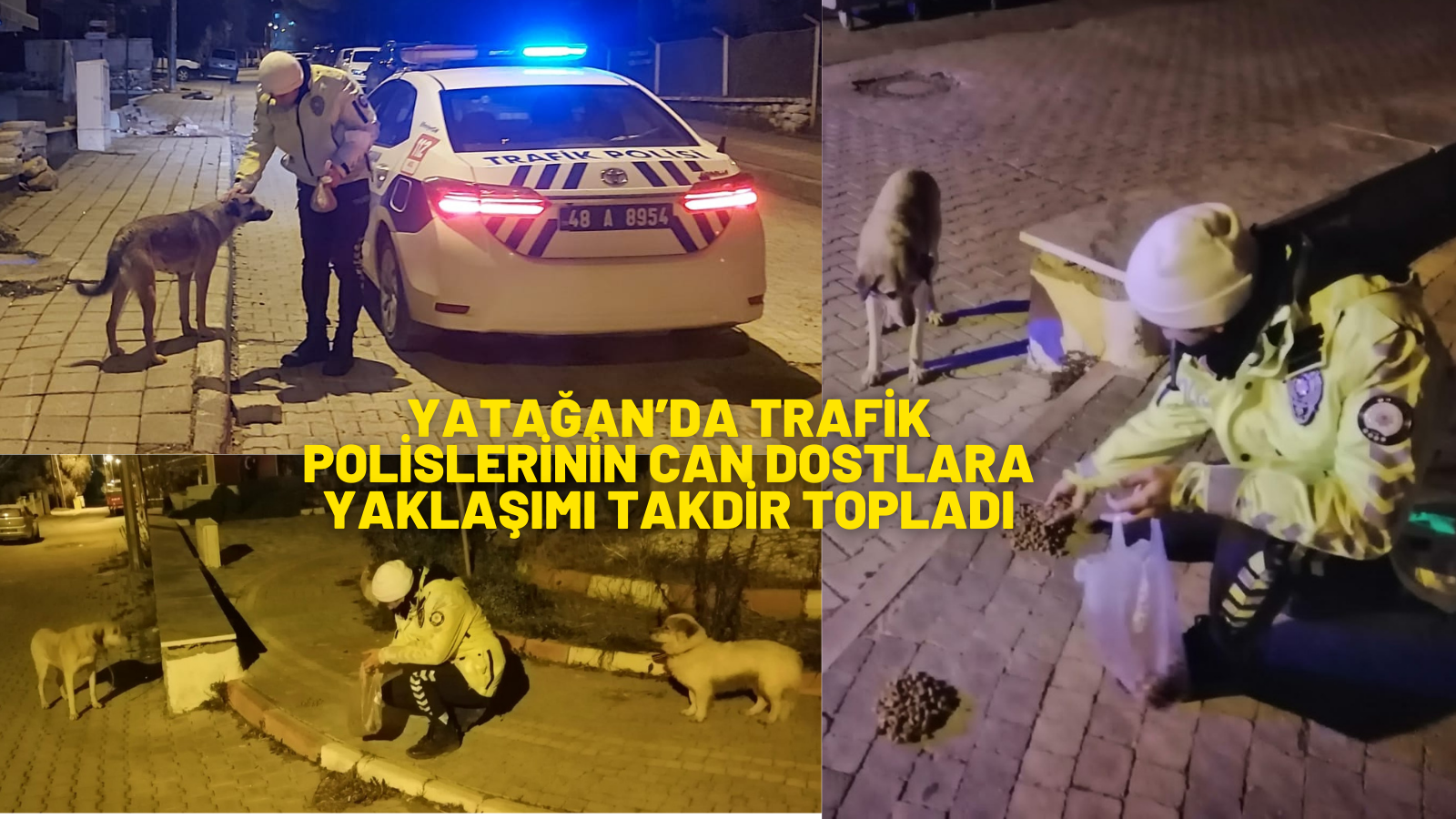 YATAĞAN’DA TRAFİK POLİSLERİNİN CAN DOSTLARA YAKLAŞIMI TAKDİR TOPLADI