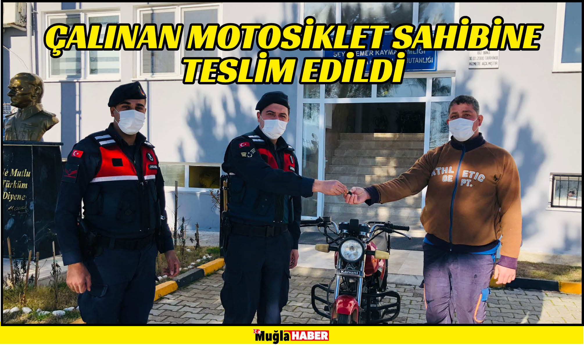 ÇALINAN MOTOSİKLET SAHİBİNE TESLİM EDİLDİ 