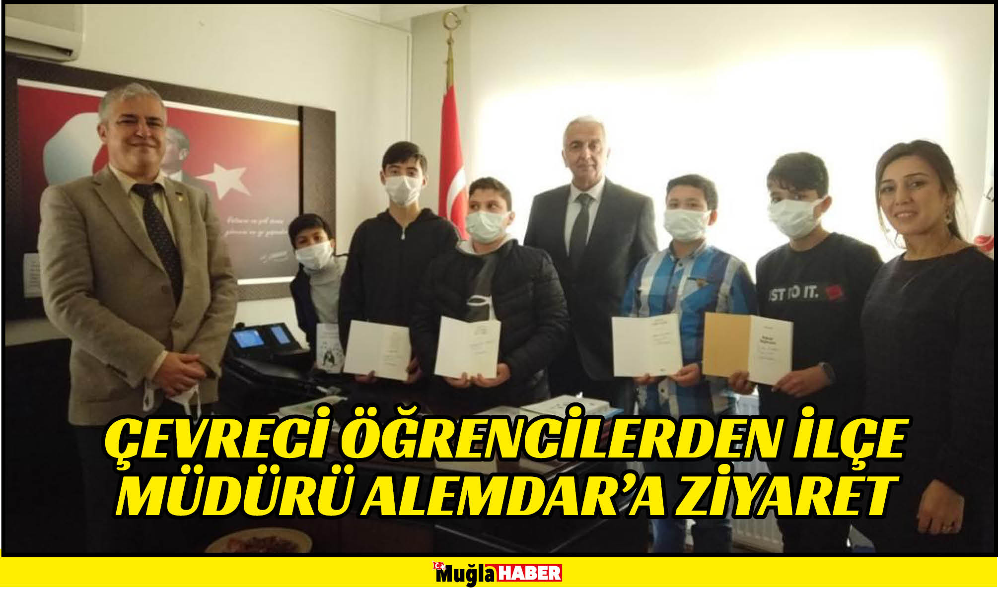 ÇEVRECİ ÖĞRENCİLERDEN İLÇE MÜDÜRÜ ALEMDAR’A ZİYARET