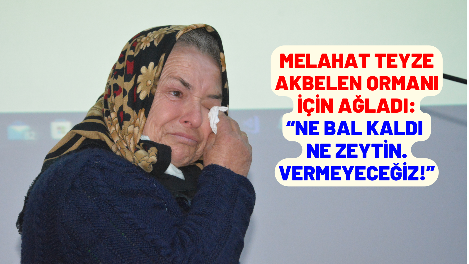 MELAHAT TEYZE AKBELEN ORMANI İÇİN AĞLADI:  “NE BAL KALDI NE ZEYTİN. VERMEYECEĞİZ!”