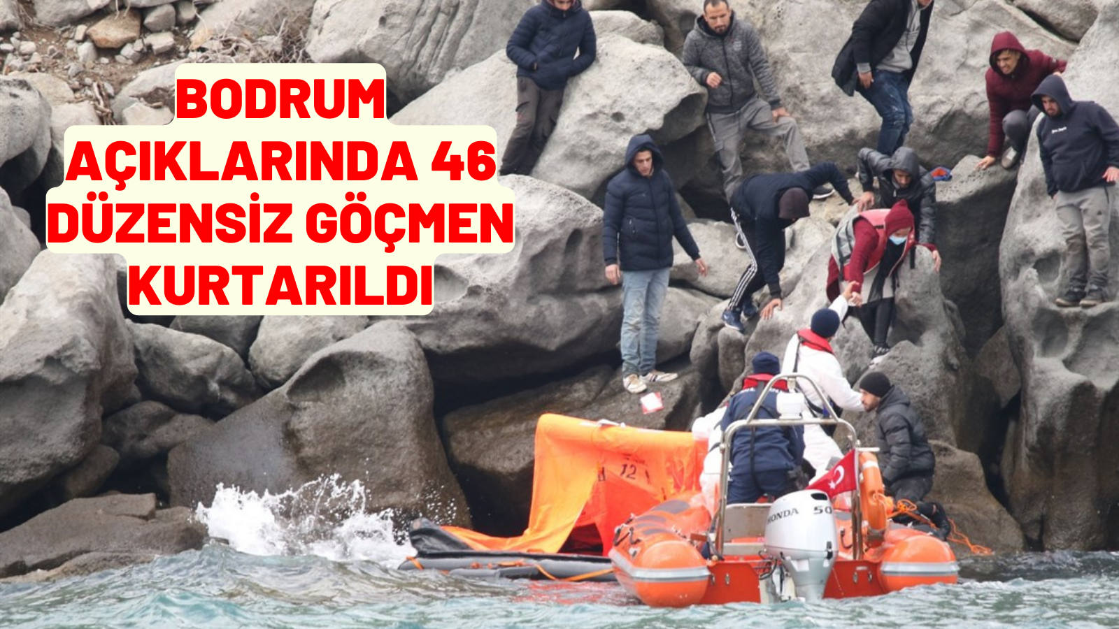 Bodrum açıklarında 46 düzensiz göçmen kurtarıldı