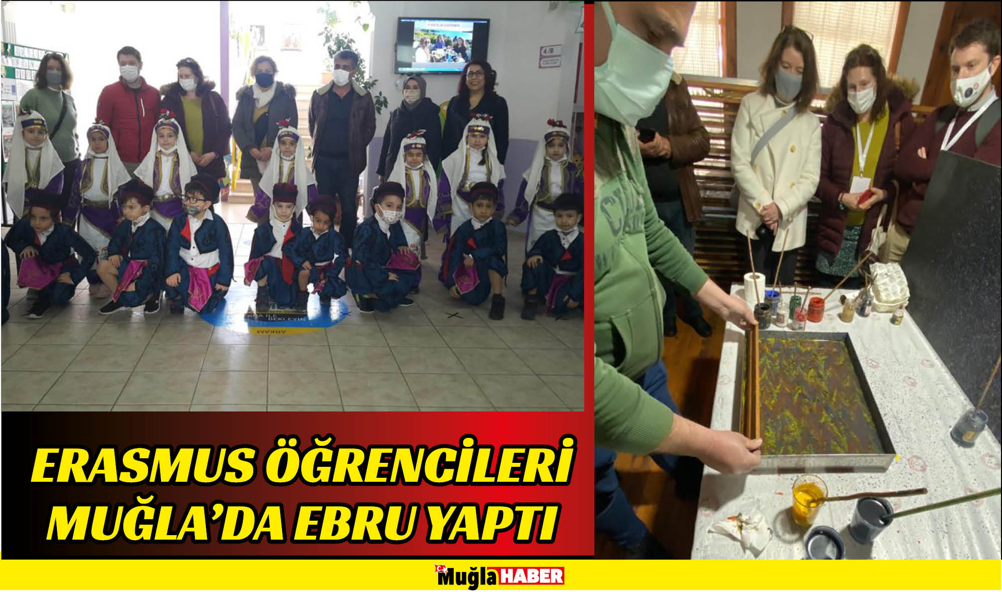 ERASMUS ÖĞRENCİLERİ MUĞLA’DA EBRU YAPTI