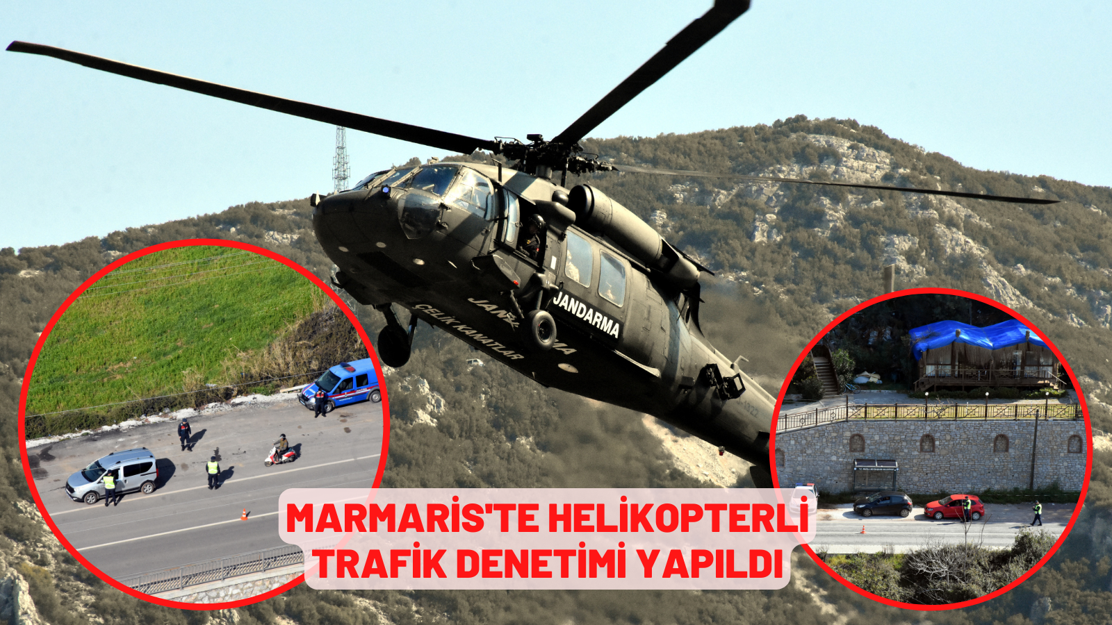 marmaris'te helikopterli trafik denetimi yapıldı
