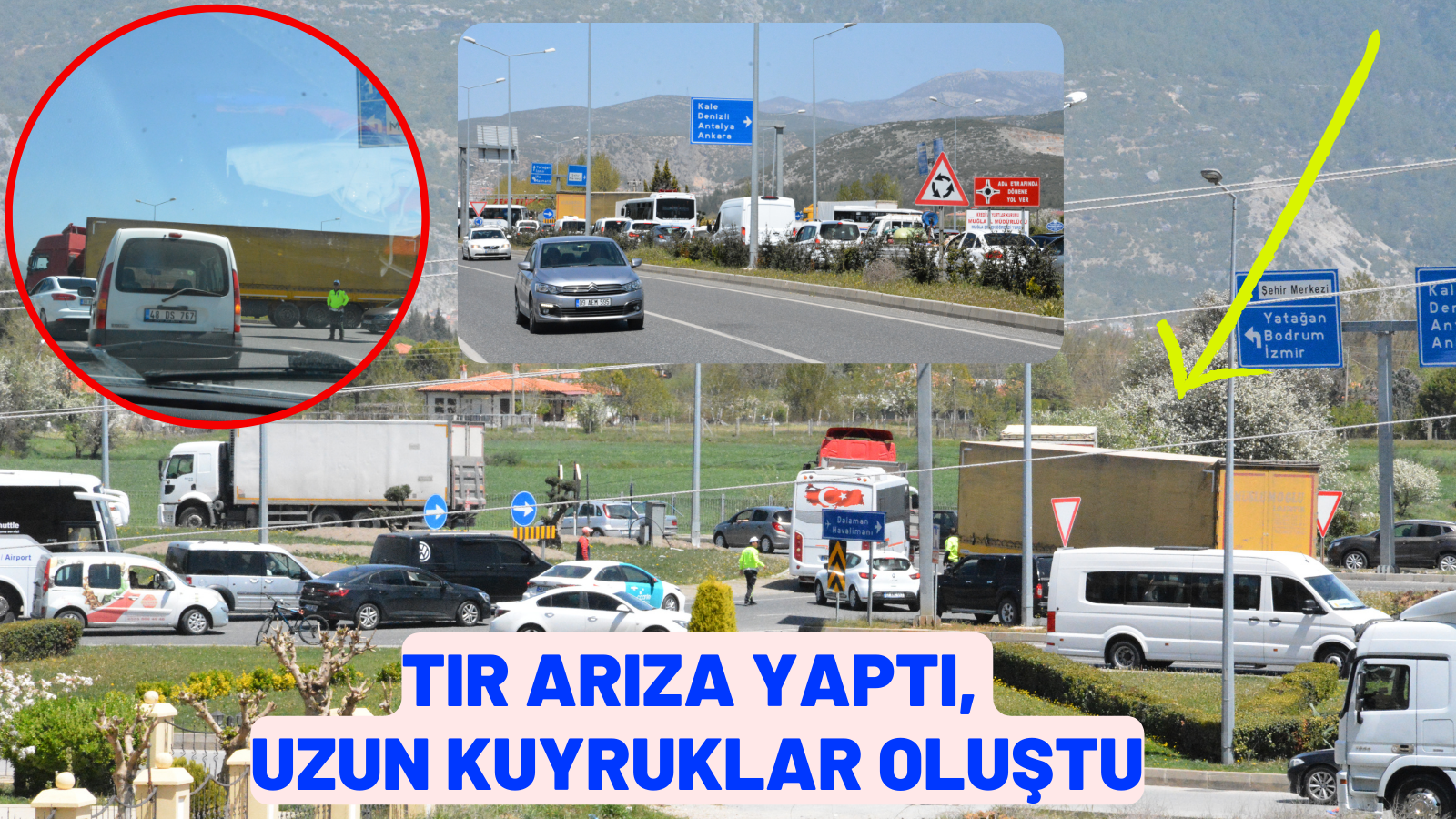 TIR ARIZA YAPTI, UZUN KUYRUKLAR OLUŞTU