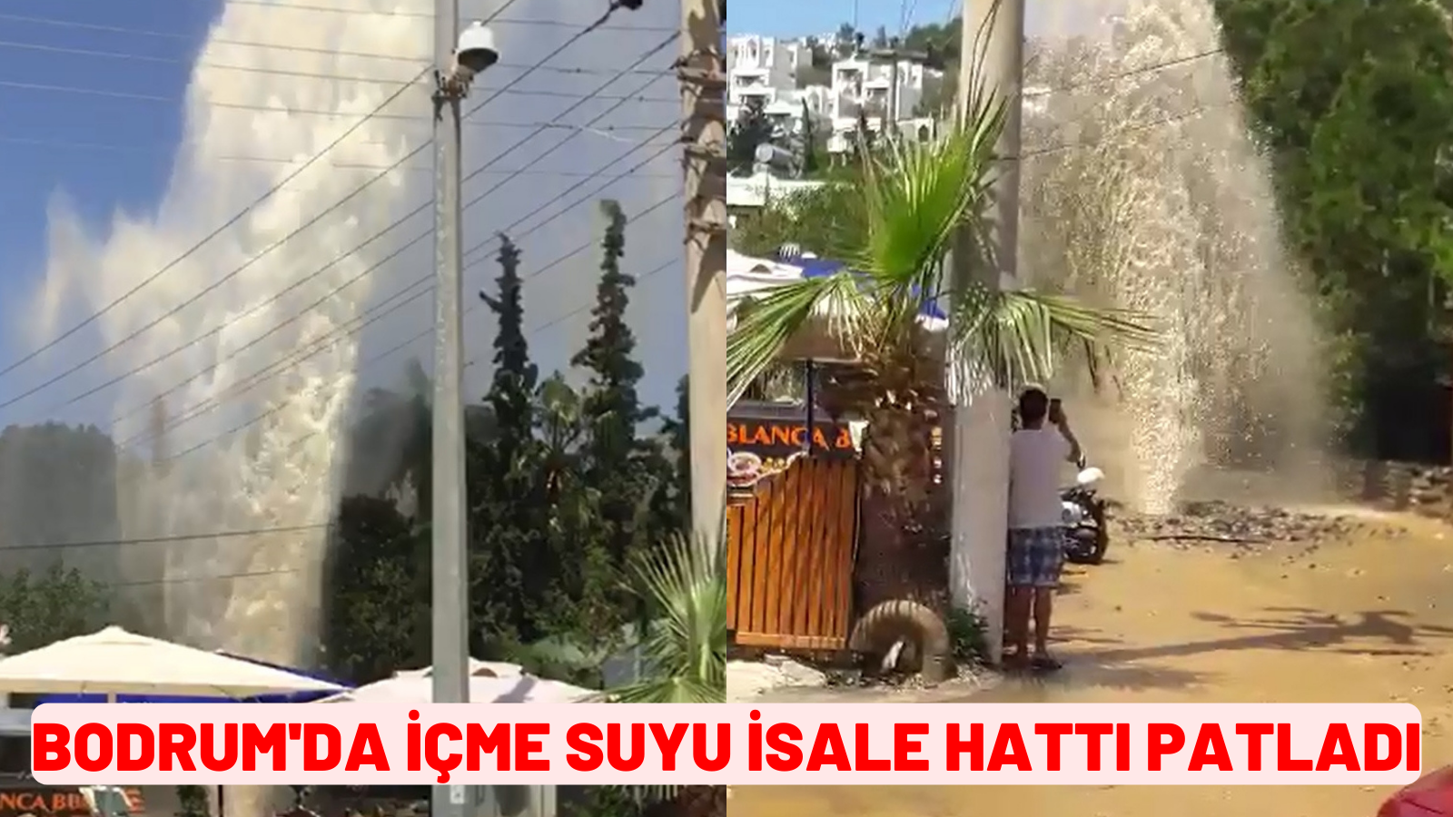 Bodrum'da içme suyu isale hattı patladı