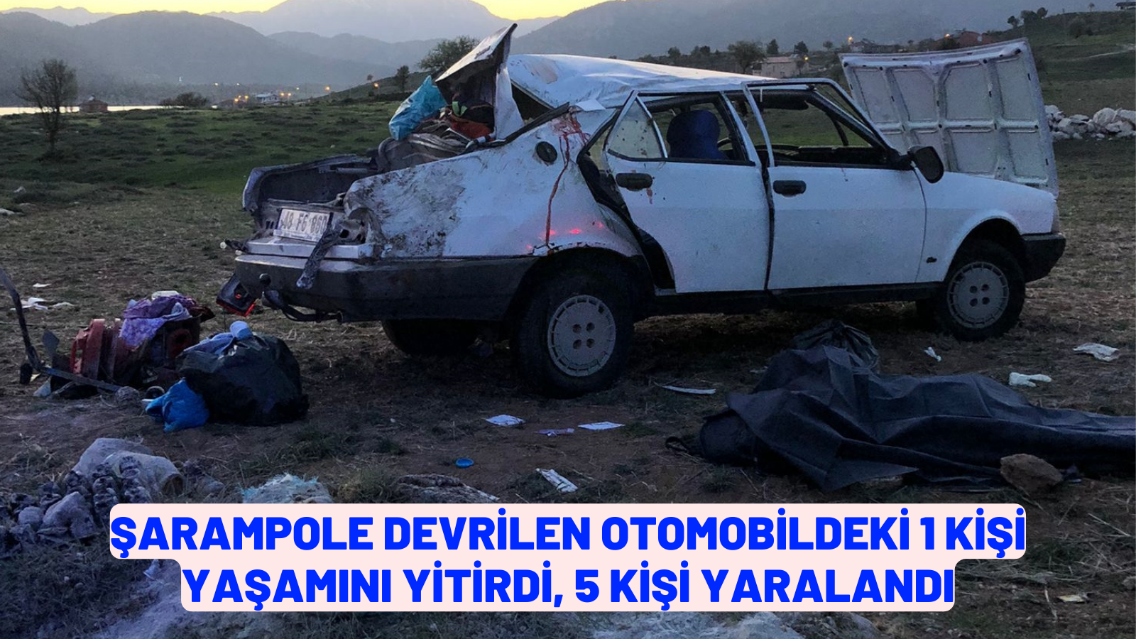 şarampole devrilen otomobildeki 1 kişi yaşamını yitirdi, 5 kişi yaralandı