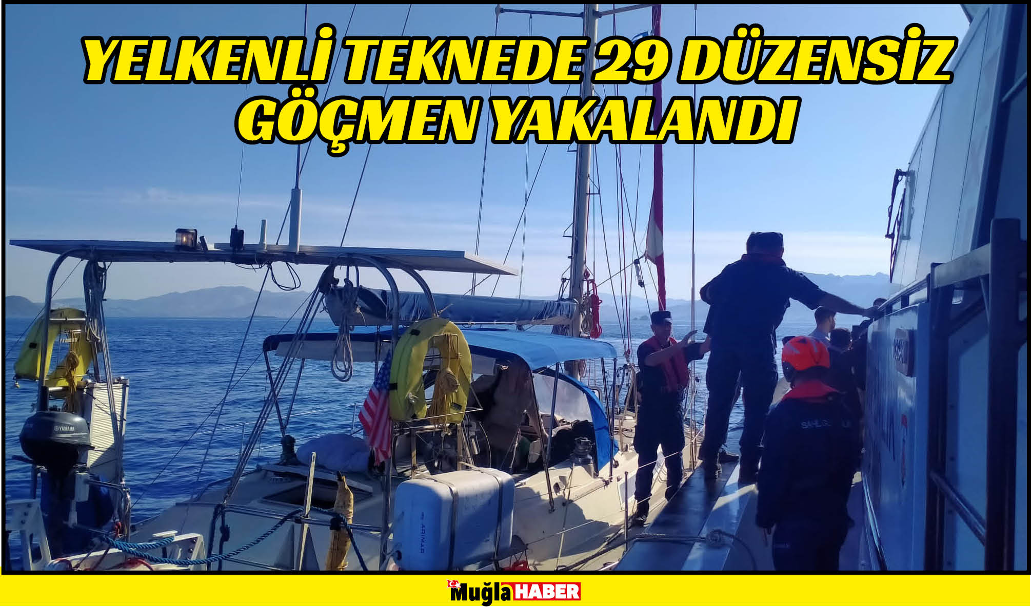 yelkenli teknede 29 düzensiz göçmen yakalandı