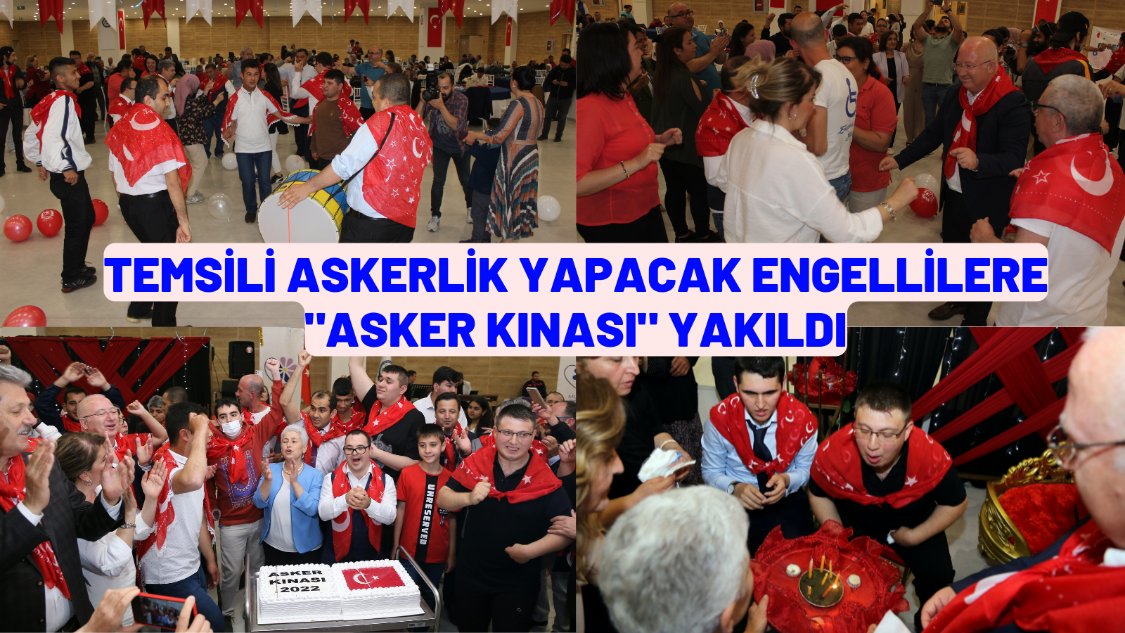 temsili askerlik yapacak engellilere "asker kınası" yakıldı