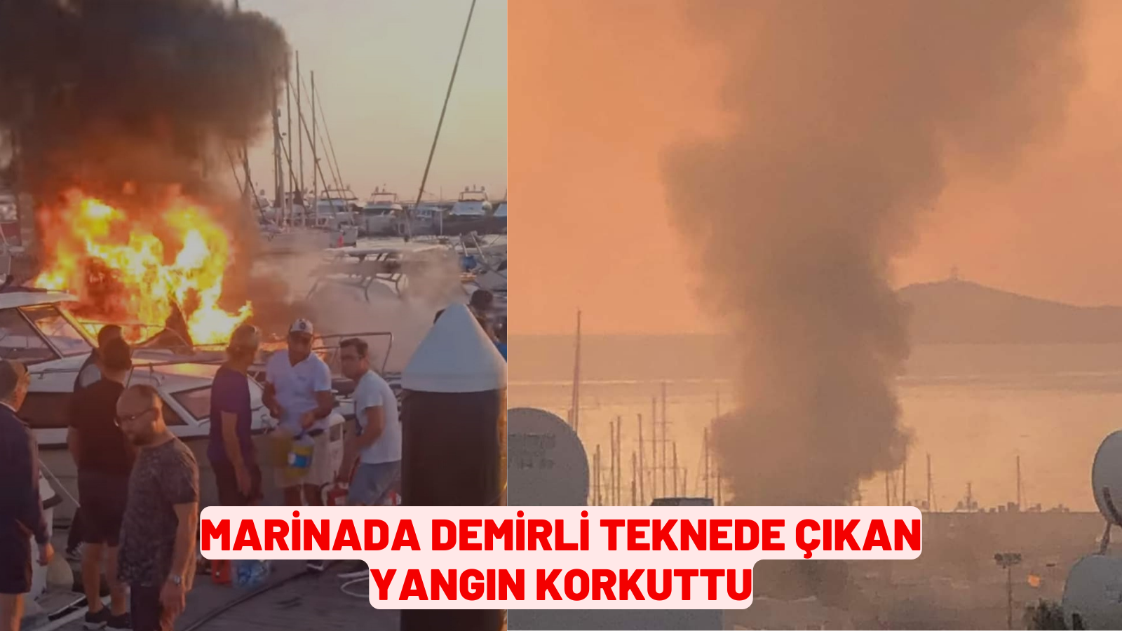 Bodrum'da marinadaki teknede yangın