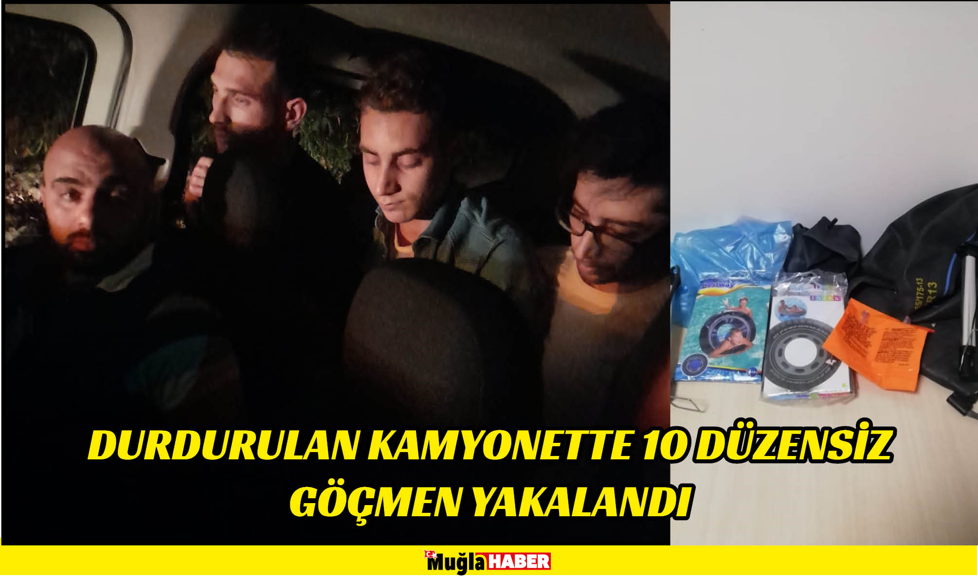 Muğla'da durdurulan kamyonette 10 düzensiz göçmen yakalandı