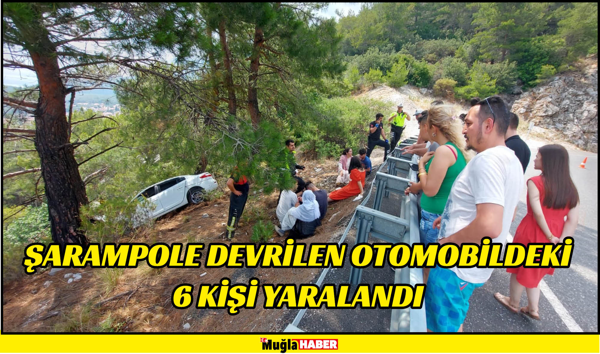 şarampole devrilen otomobildeki 6 kişi yaralandı