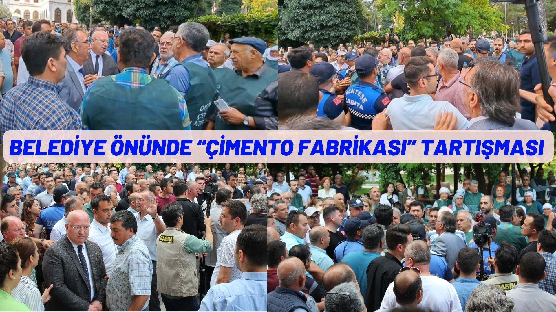 BELEDİYE ÖNÜNDE “ÇİMENTO FABRİKASI” TARTIŞMASI