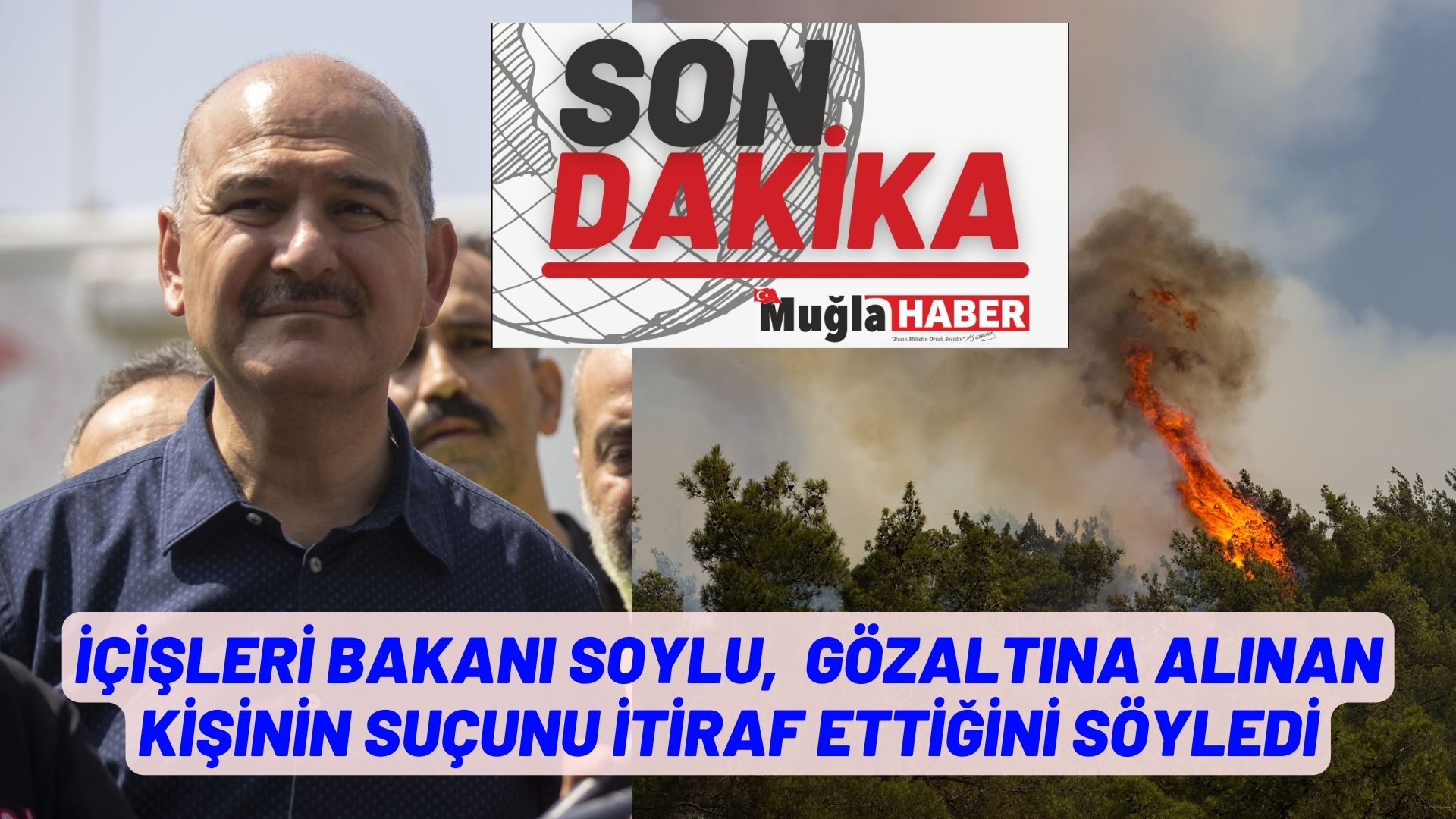 İçişleri Bakanı Soylu,  gözaltına alınAN KİŞİNİN suçunu itiraf ettiğini söyledi